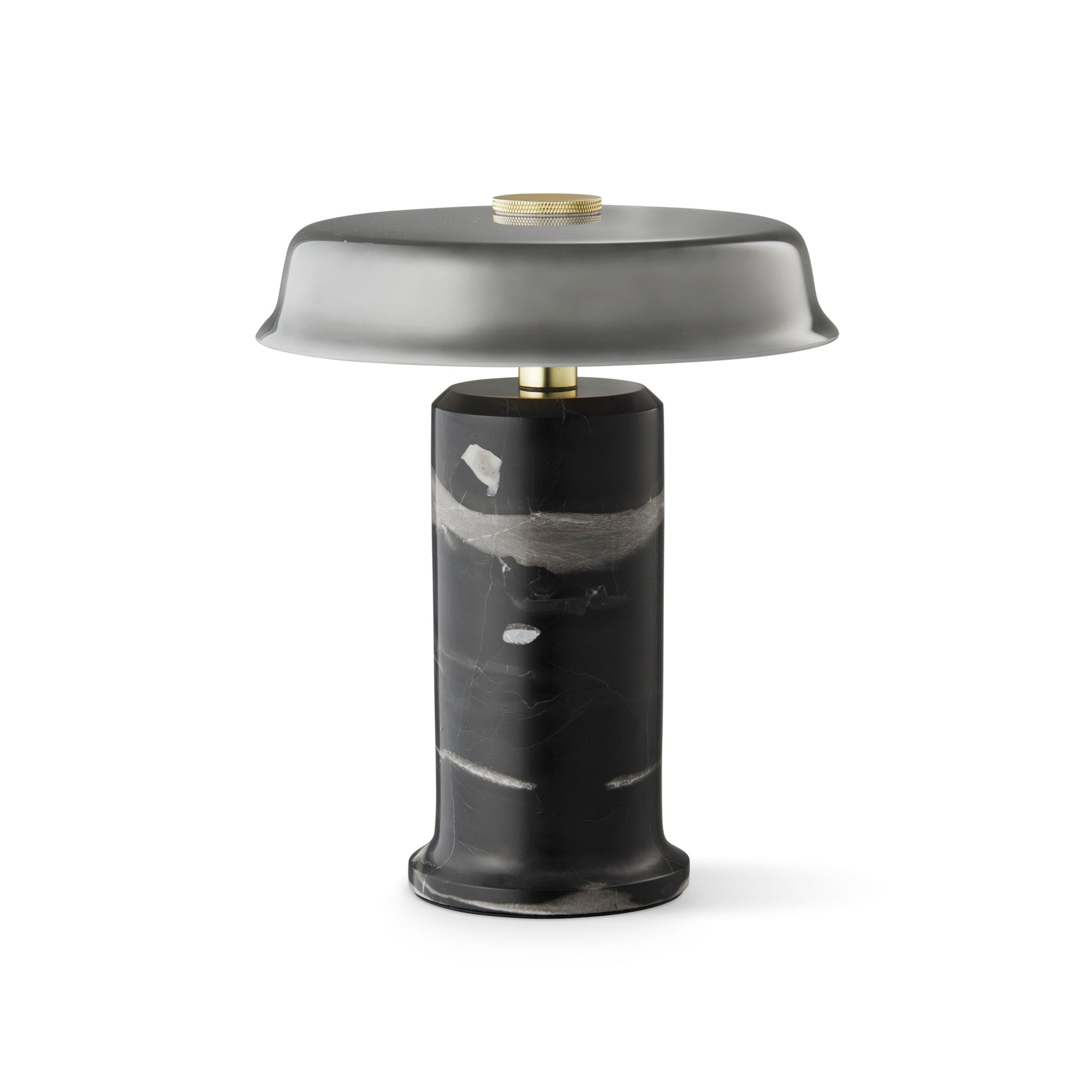 Tragbare Lampe TRIP NO. 2 grauer Marmor mit rauchigem Glas