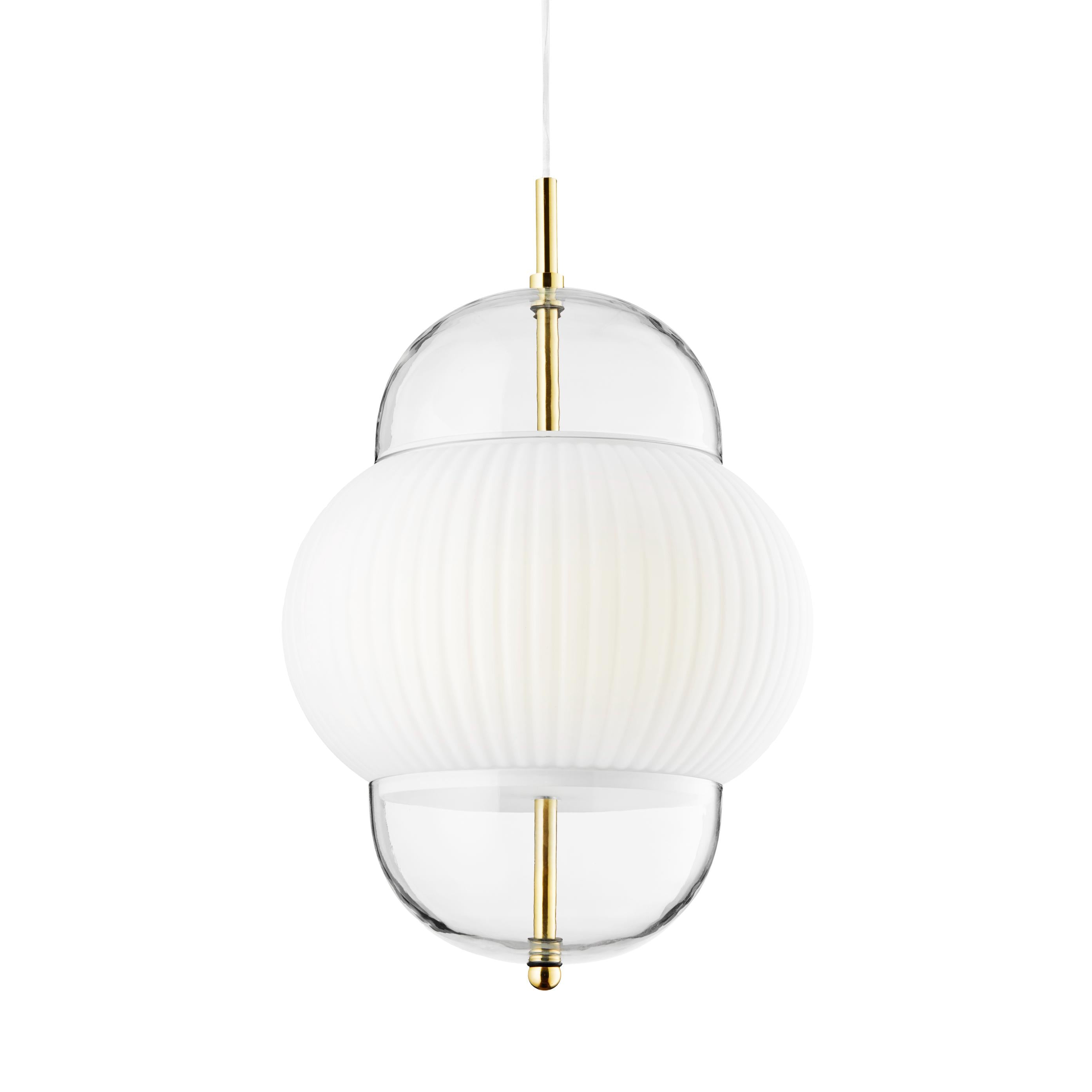 SHAHIN pendant lamp white with gold