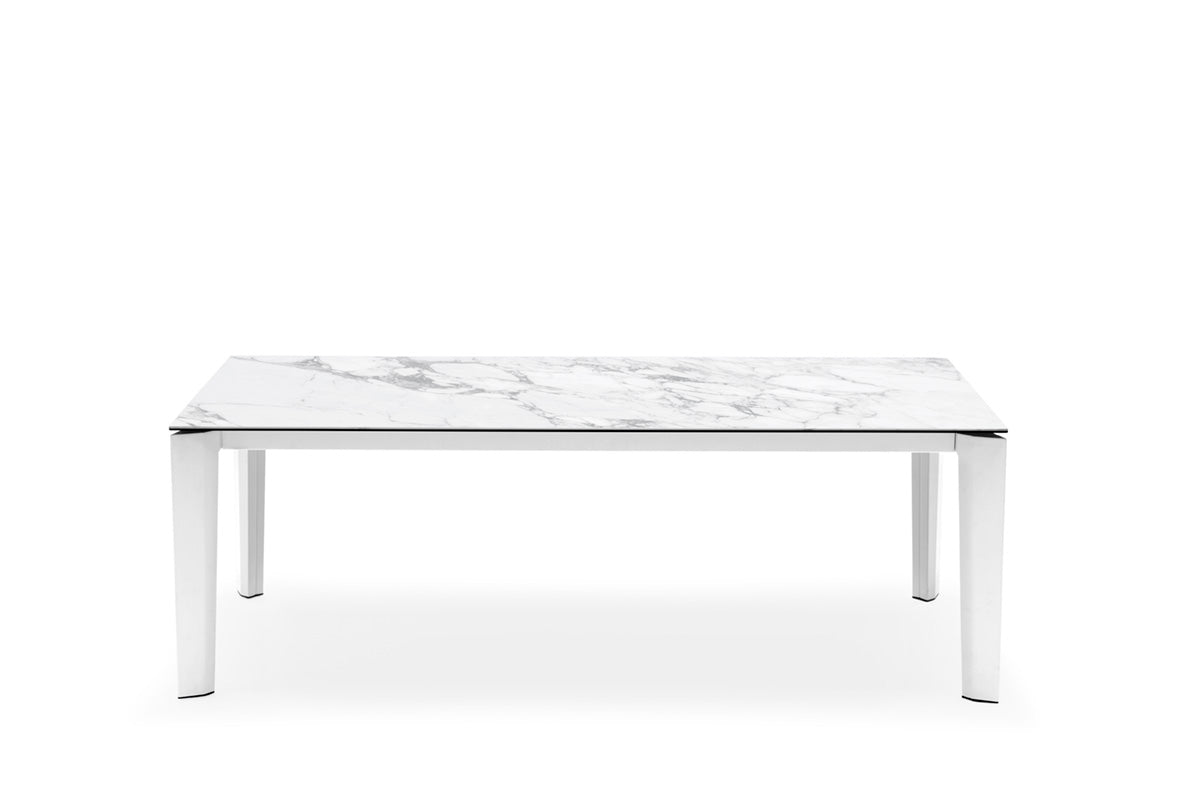 Expandable Table DELTA with White Top and White Base