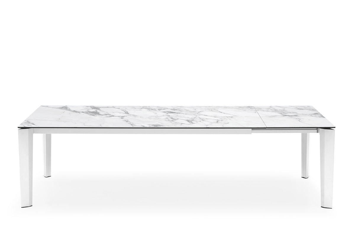 Expandable Table DELTA with White Top and White Base