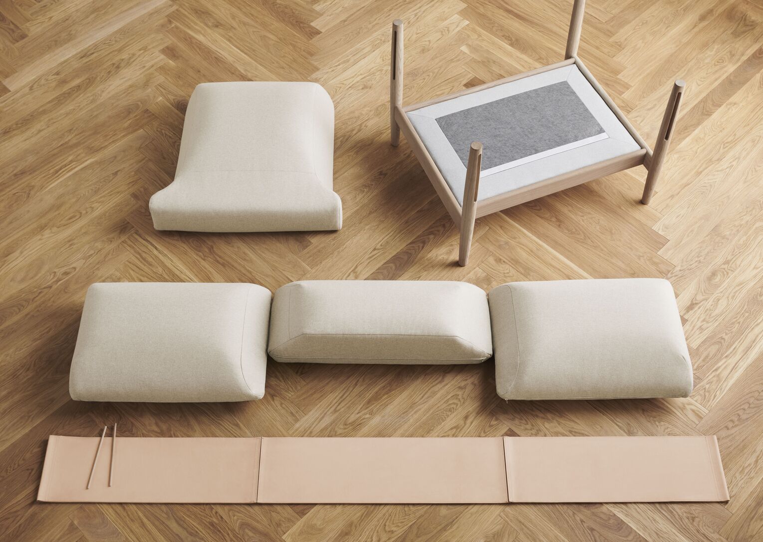 Tauch -Sessel natürliches Leder mit weißer Basis