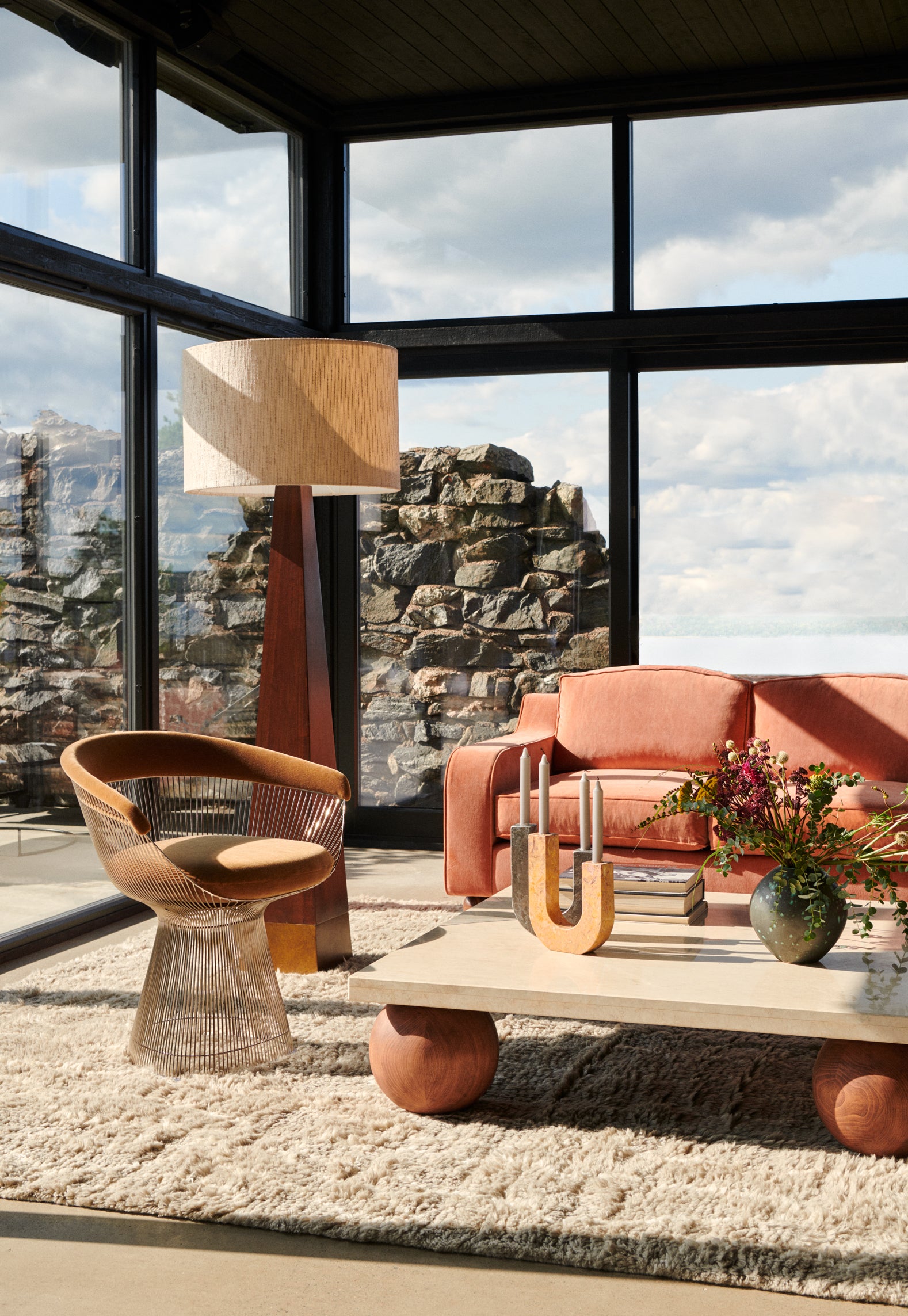 PYRAMID Ash Veneer Floor Lamp