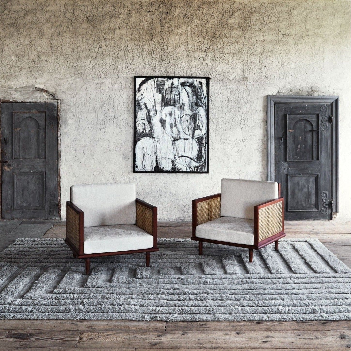 Teppich SHAGGY LABYRINTH grau mit langem Flor