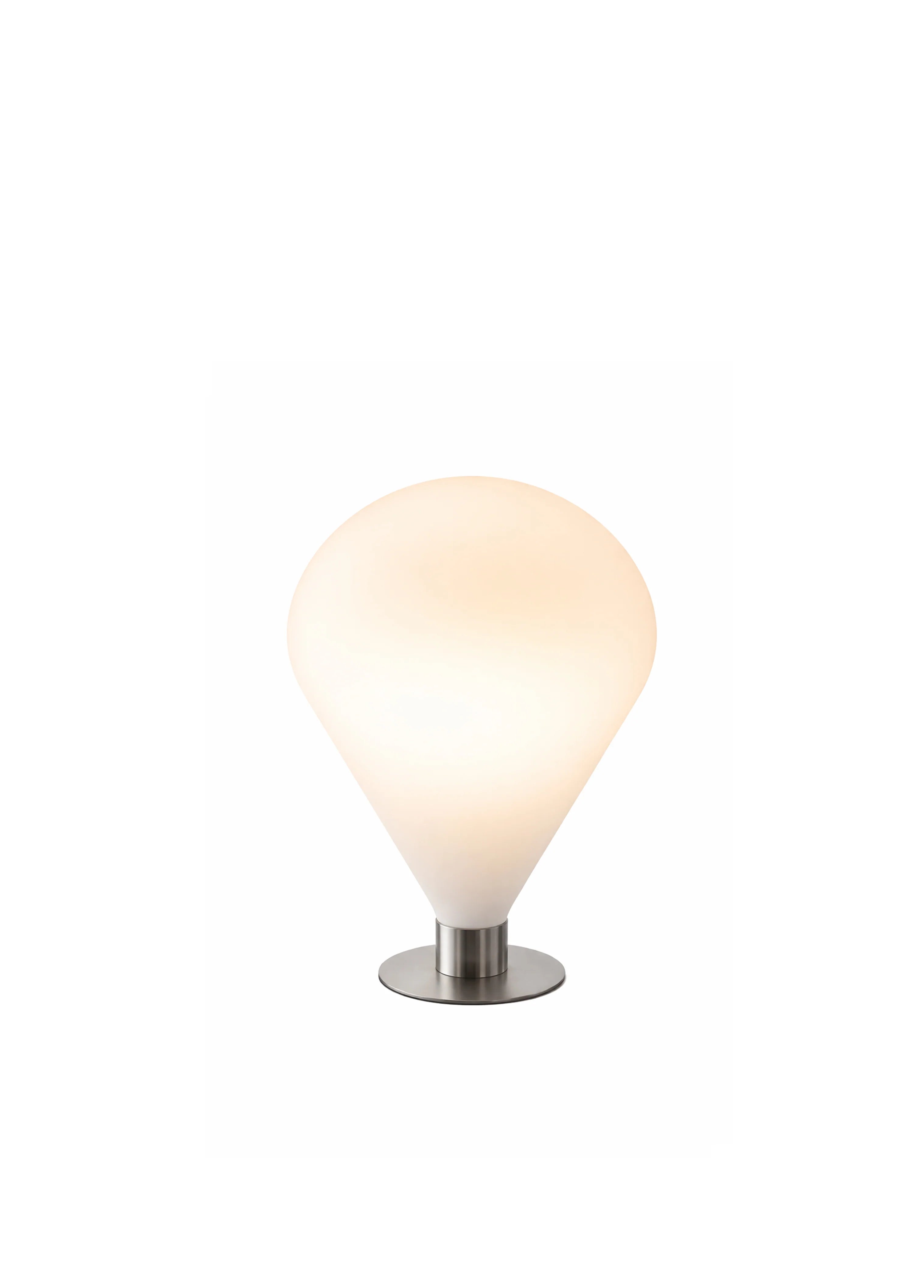 Tischlampe ELY mit weißem Schirm und silbernem Fuß