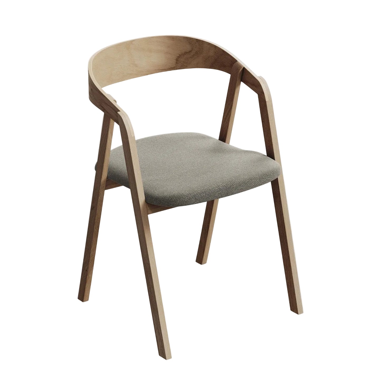 ERIKA chair in gray boucle with a beech wood base