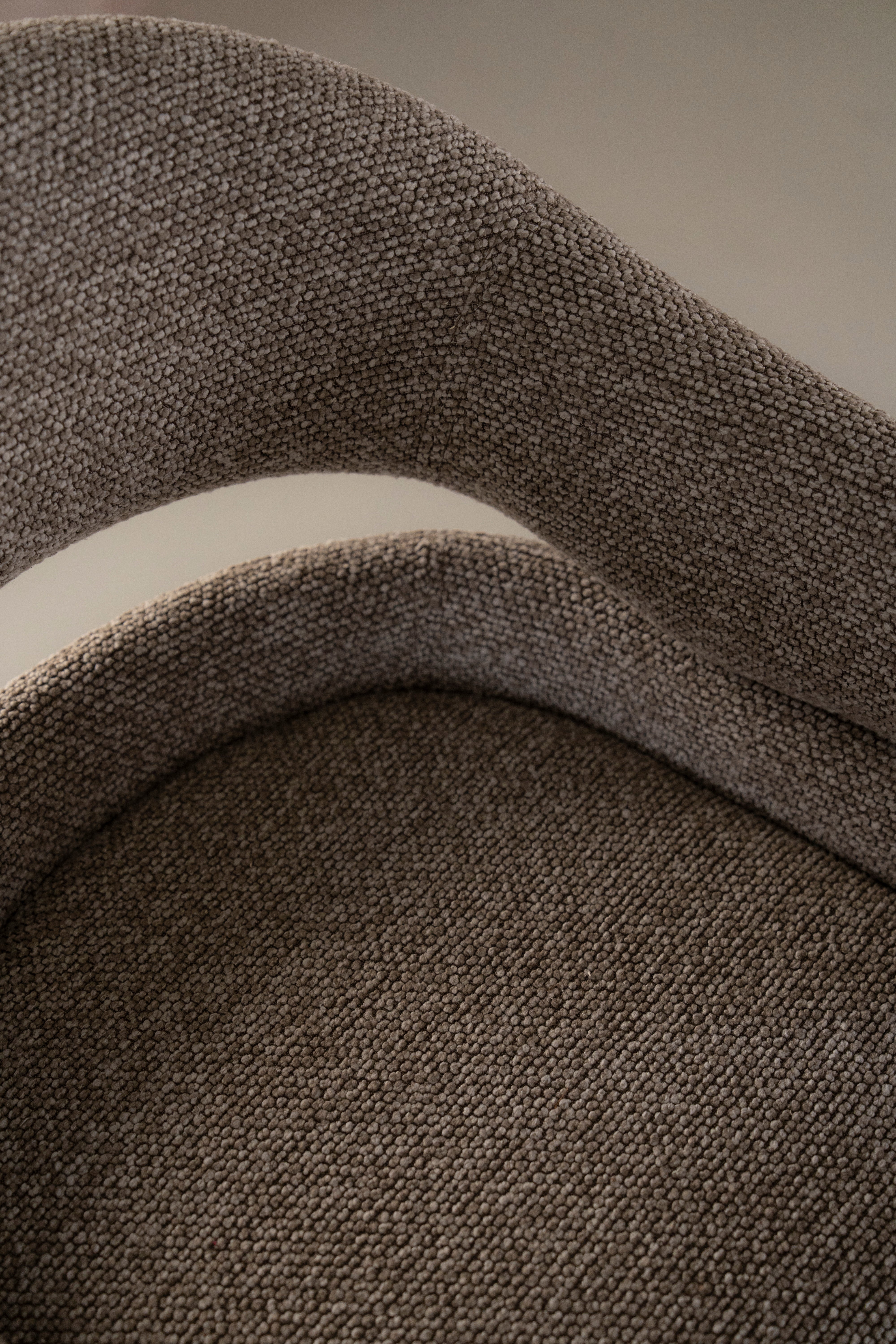 HAILEY taupe swivel chair with dark brown base
