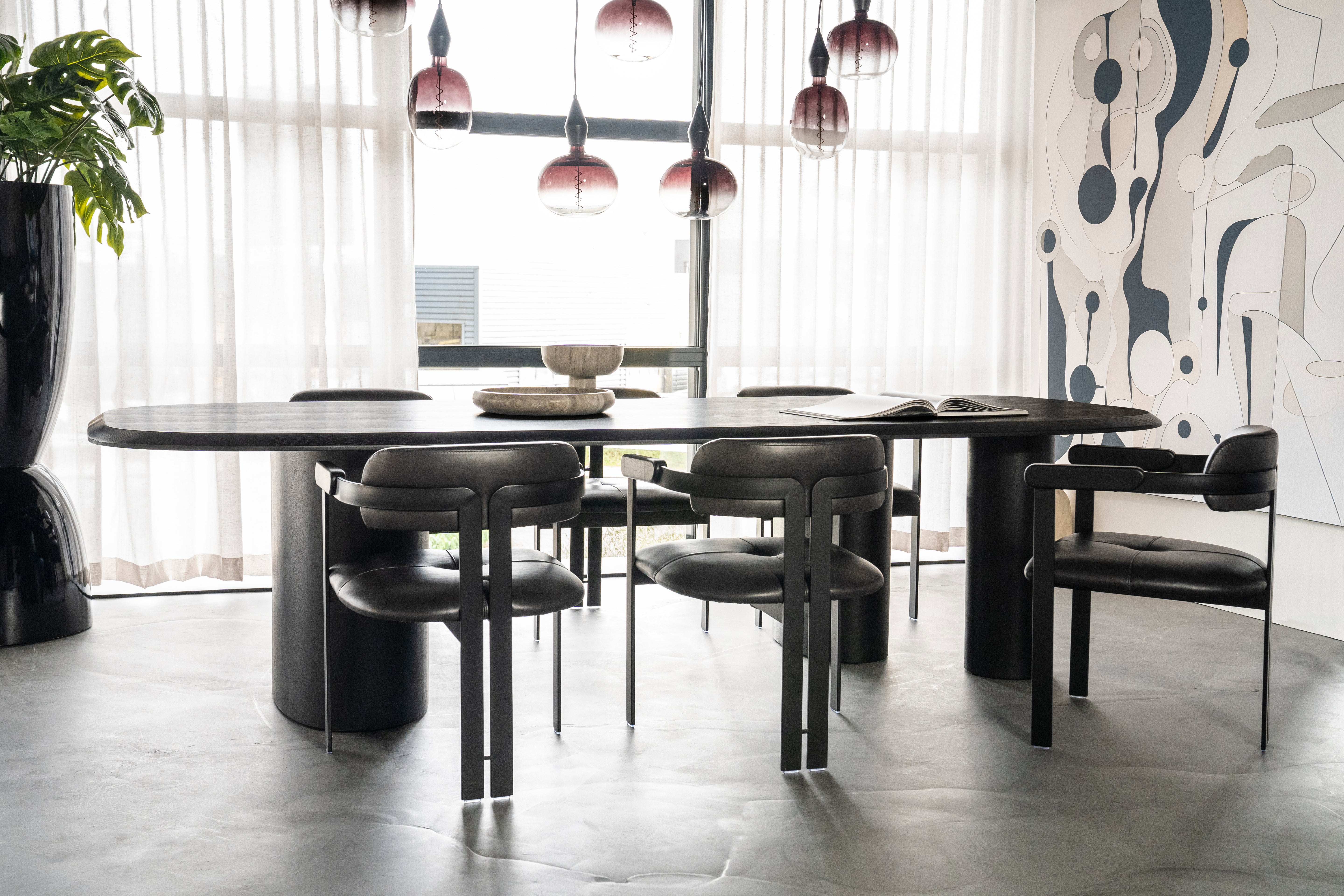 WALTER black oak veneer table