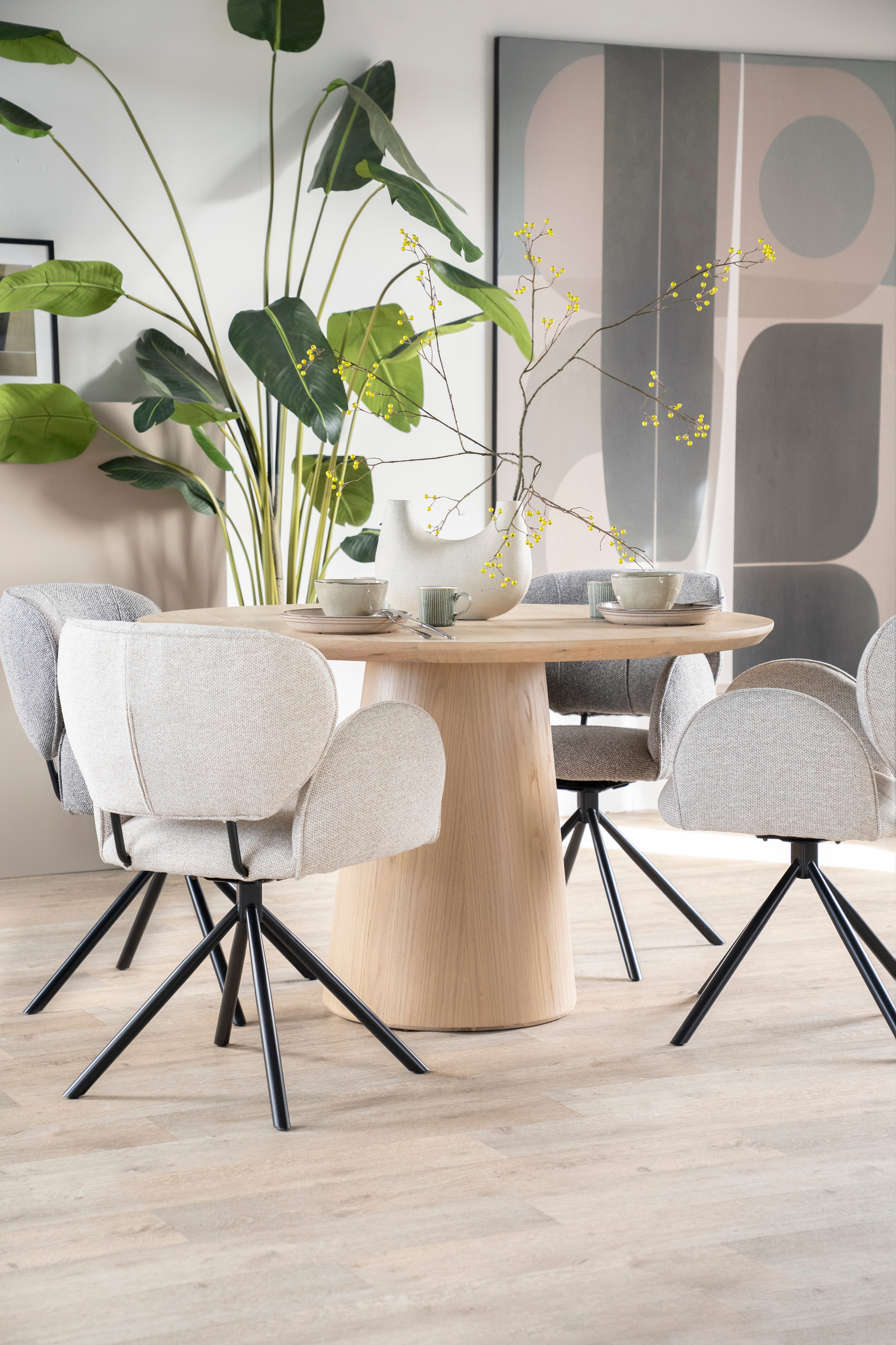 ROSALIN Chair Gray with Black Base