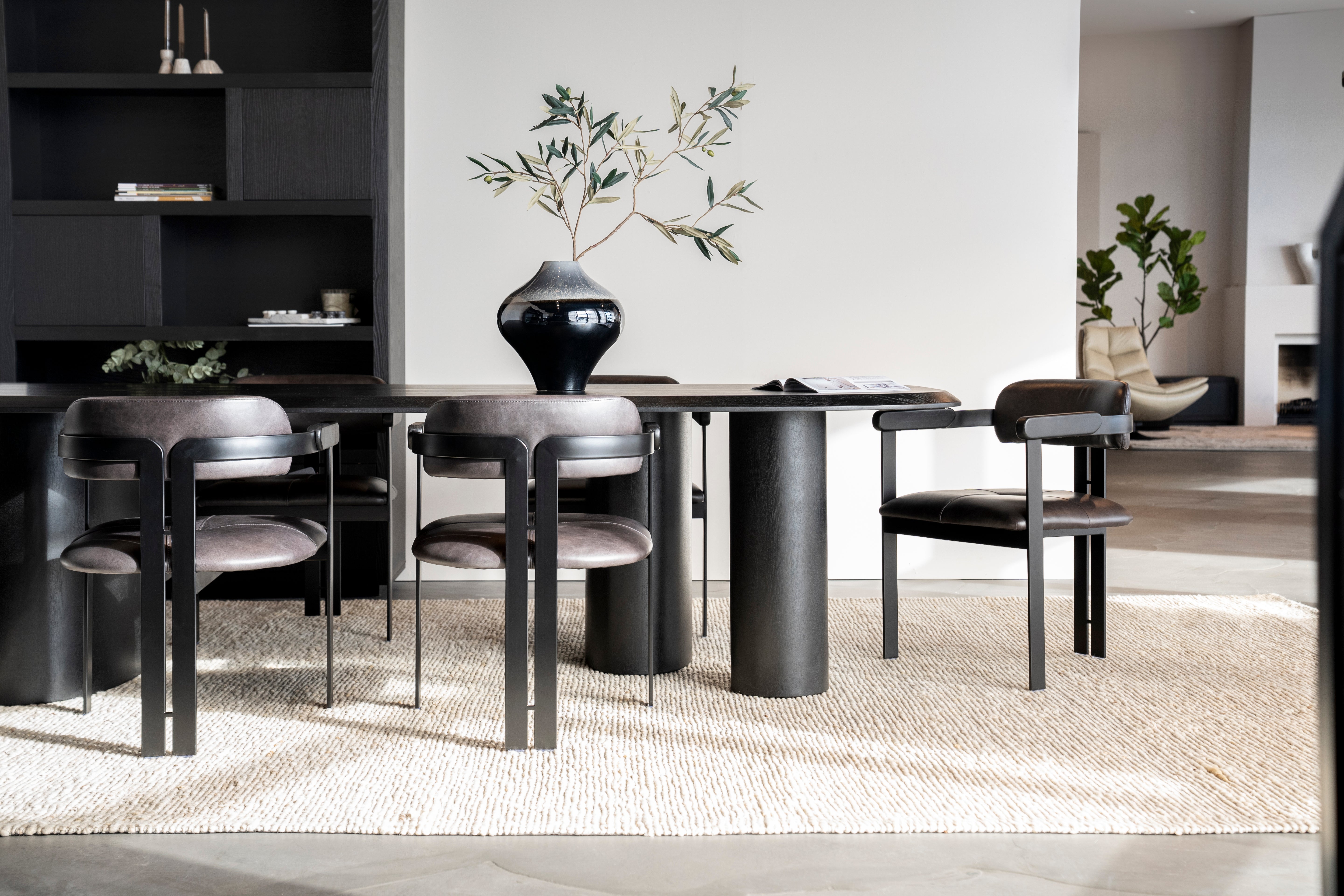 WALTER black oak veneer table