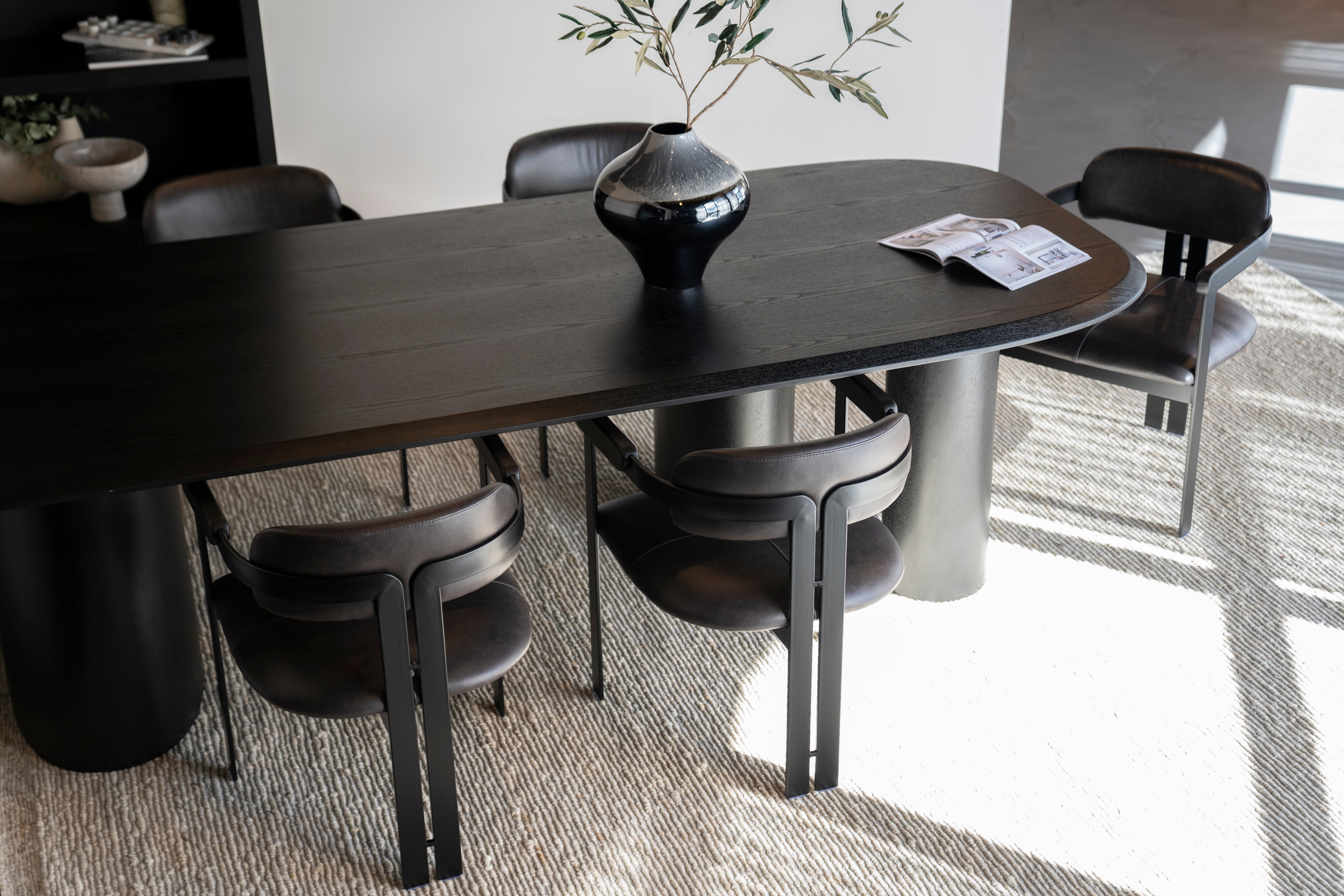 WALTER black oak veneer table
