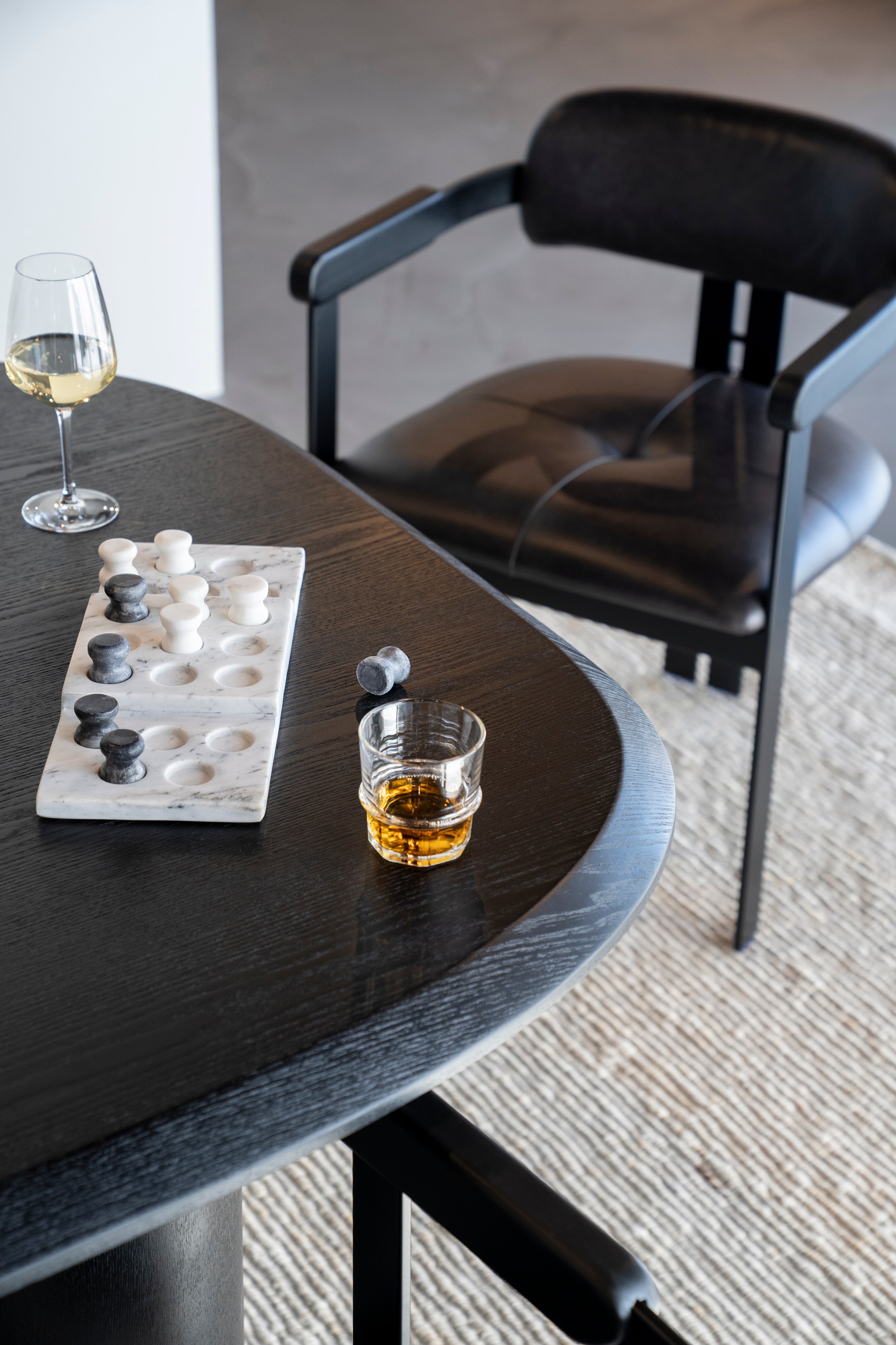 WALTER black oak veneer table