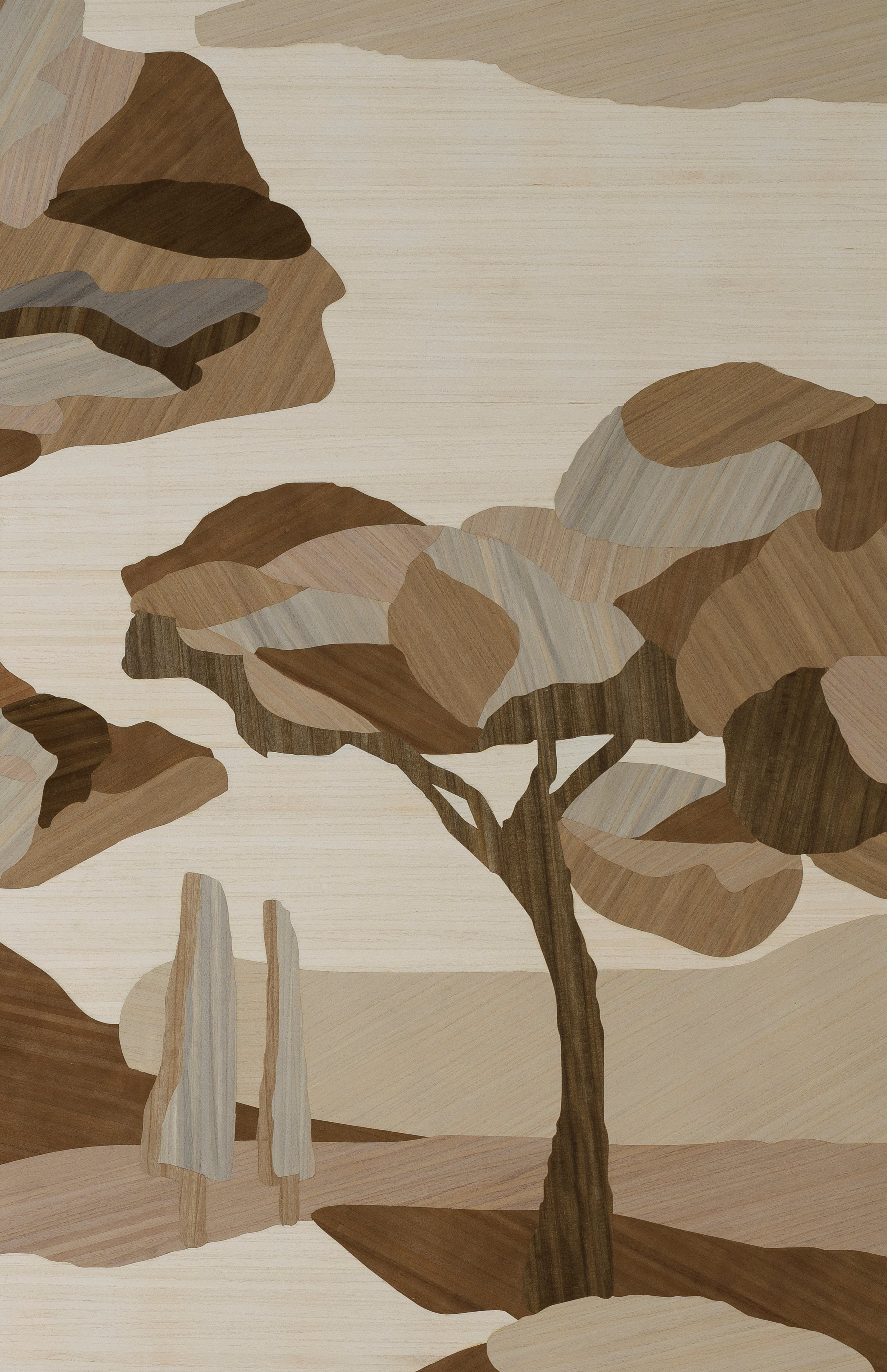 Mural for furnishing UNDER THE SYCAMORE TREE brown