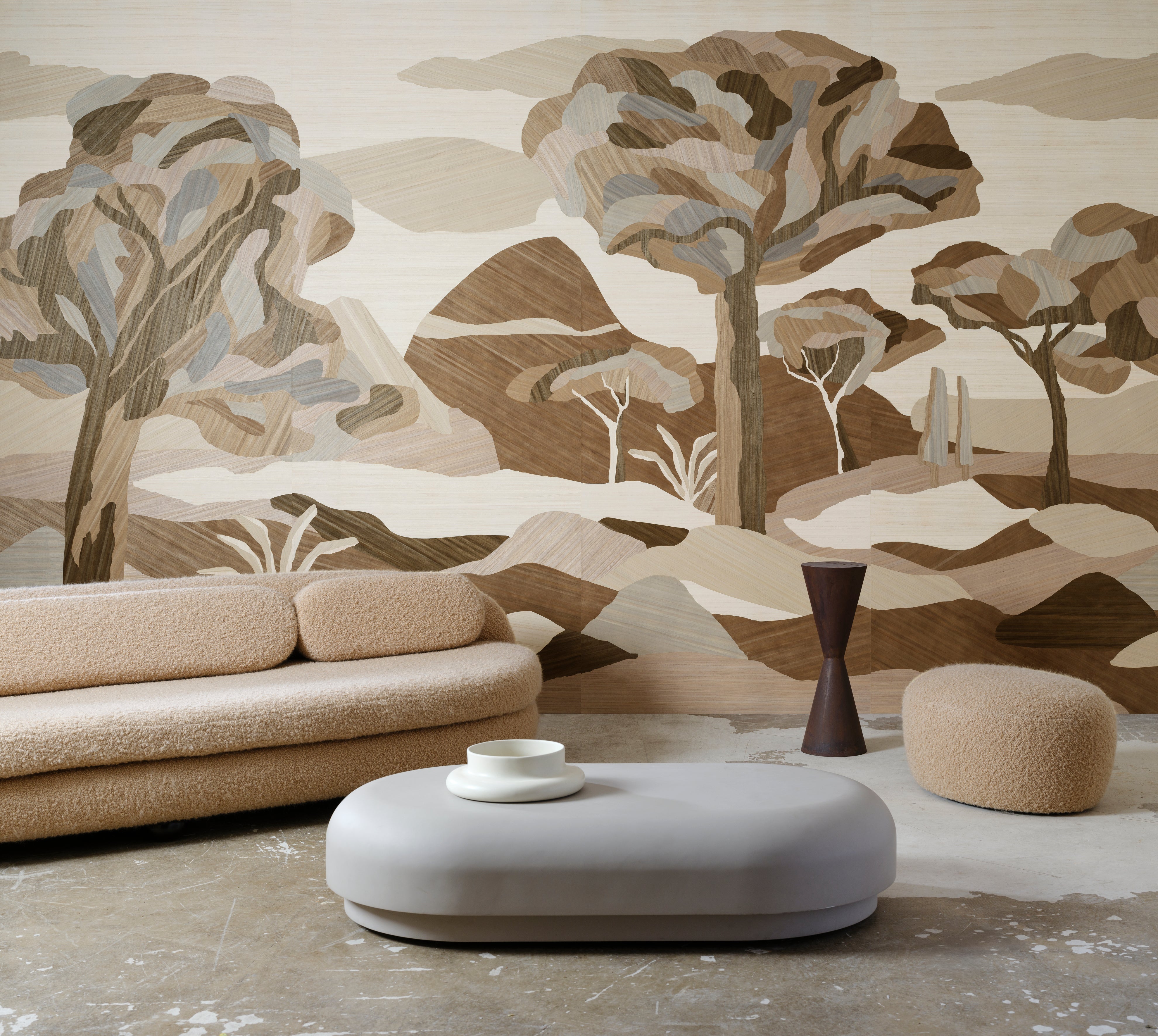 Mural for furnishing UNDER THE SYCAMORE TREE brown