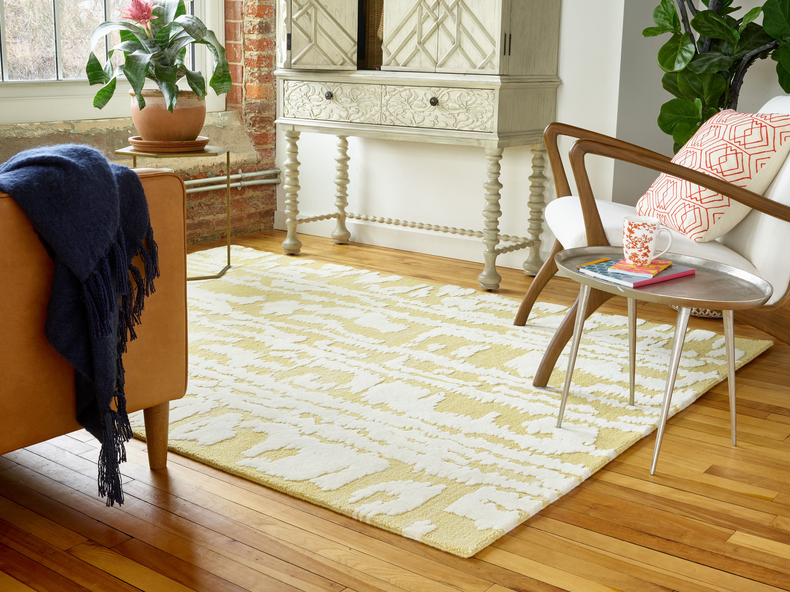 Teppich WATERWAVE STRIPE mintgrün mit beige