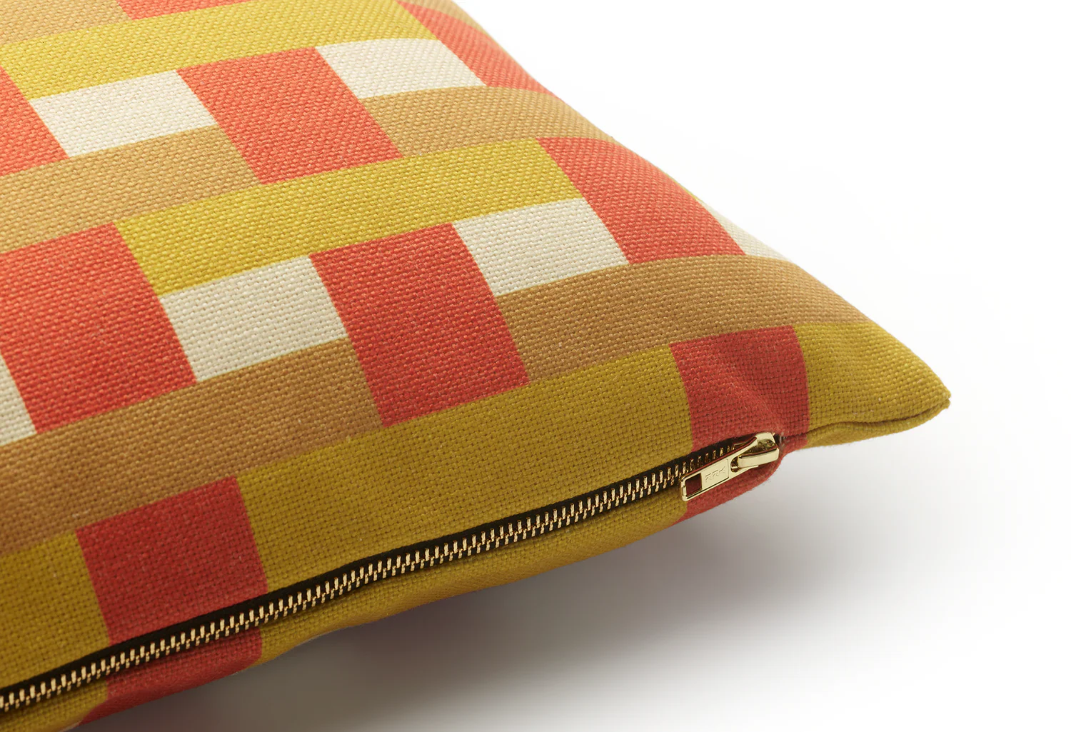 Kissen STRIPES AND CHECKS orange mit Gelb