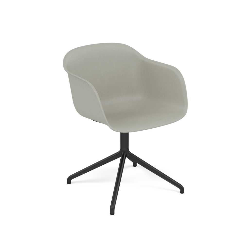 FIBER Gray Swivel Chair with Armrests