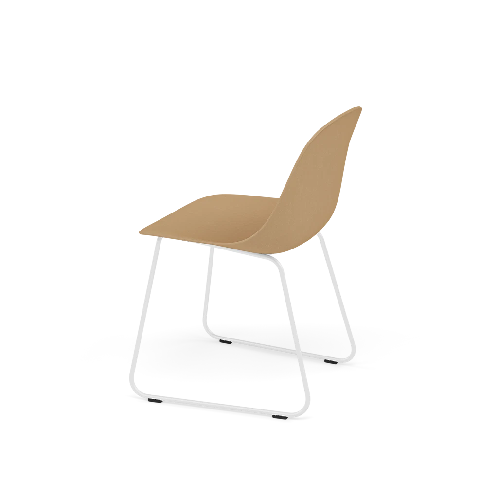 FIBER Chair in Ochre with a Steel Sled Base