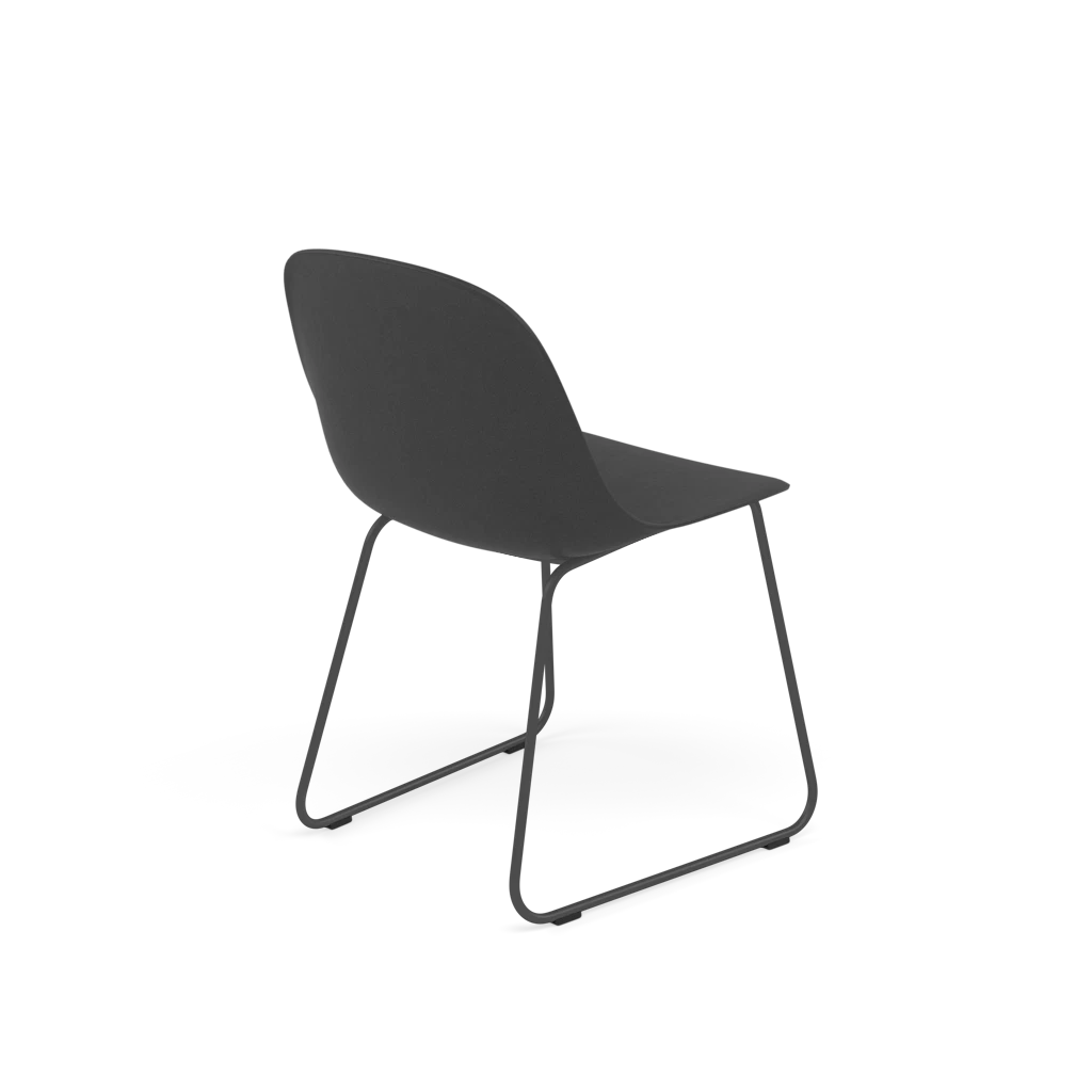 FIBER Chair in Black with Steel Sled Base