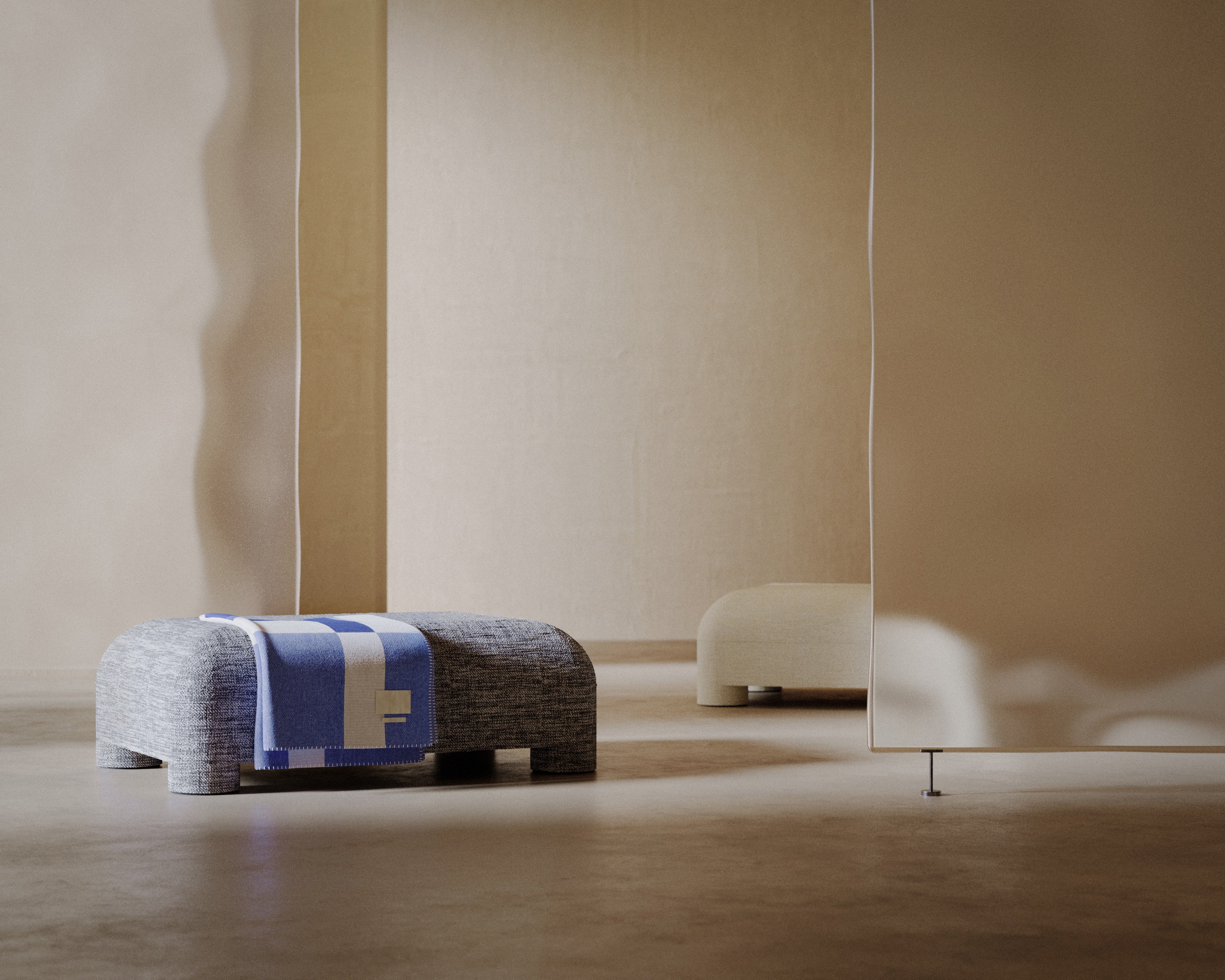 Koc BIG LOGO blau-beige