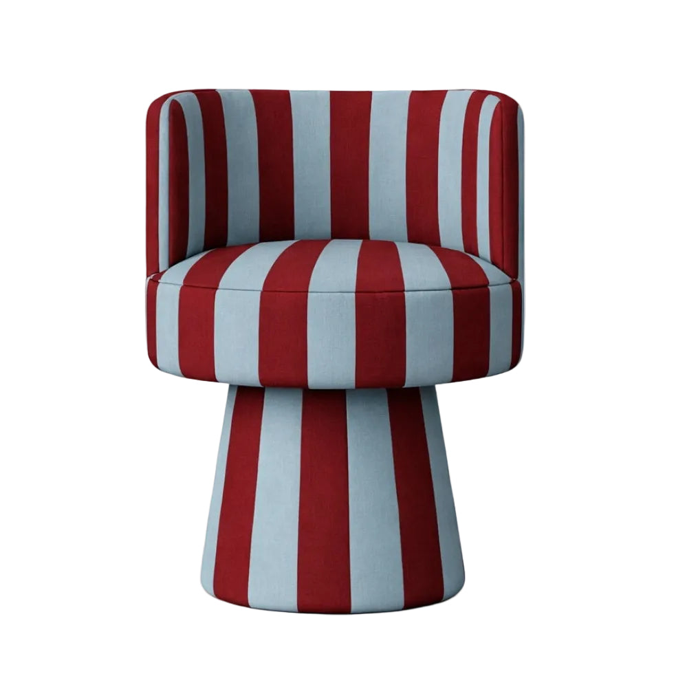 Drehstuhl LINEA SOFT in Bordeaux mit Himmelblau