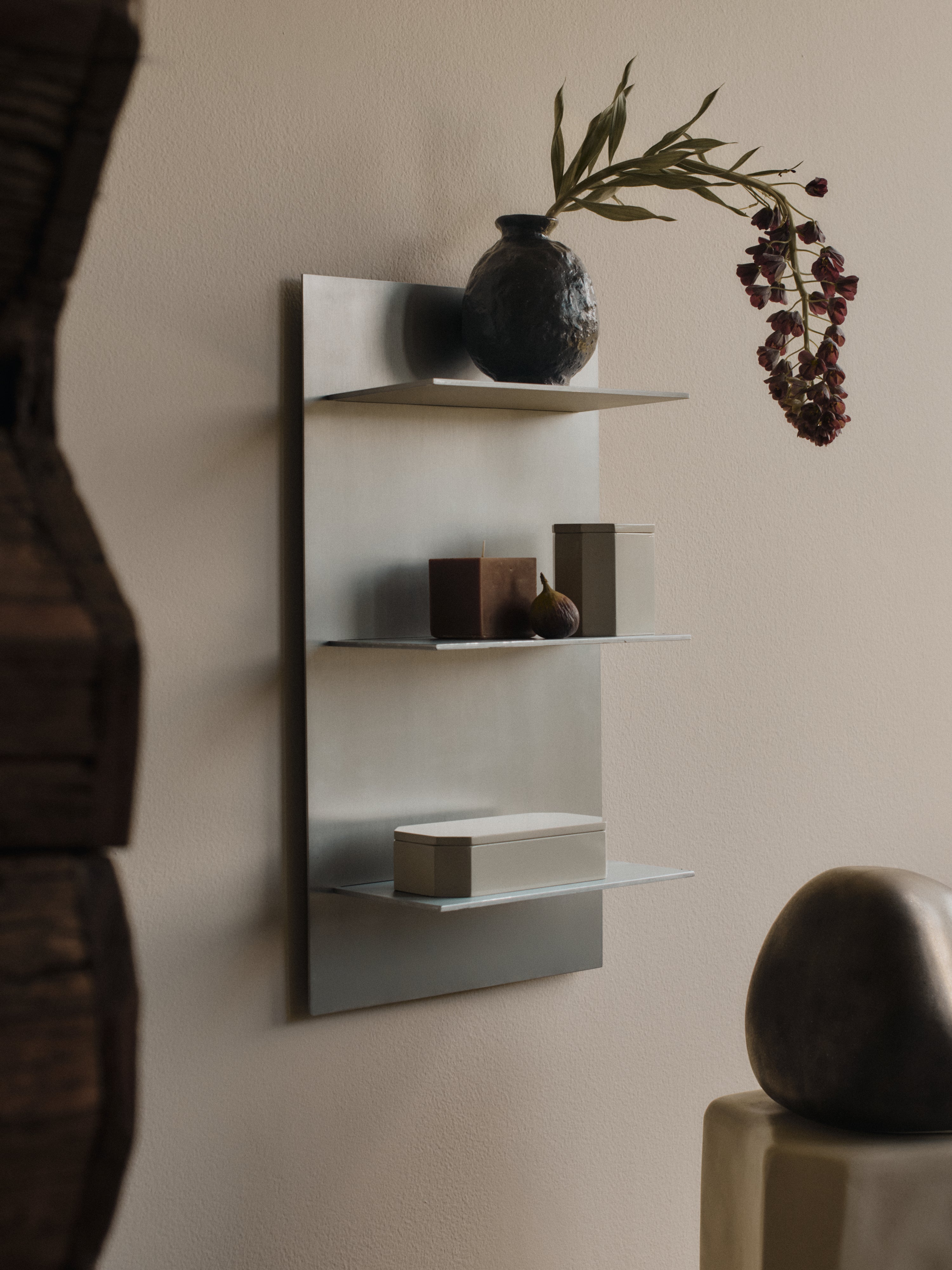 Świeczka BURREN BLOCK brązowy – styl minimalistyczny