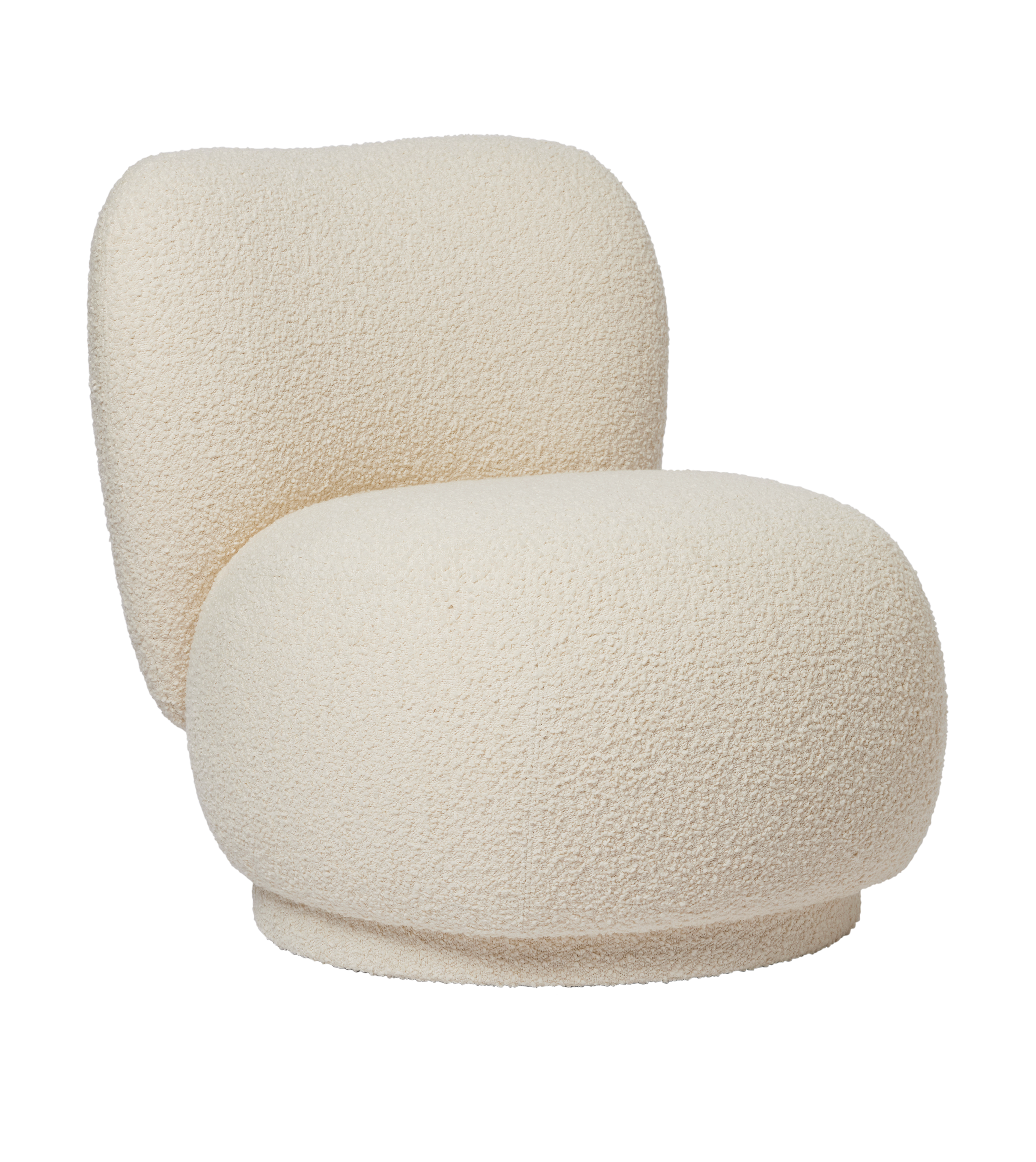 Drehstuhl RICO PICCOLO LOUNGE Nordic Bouclé złamana biel
