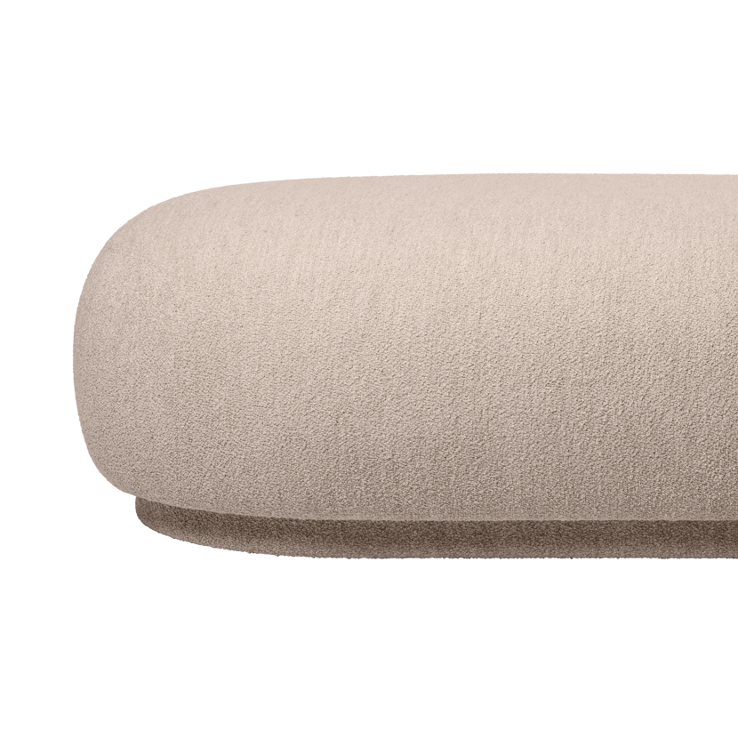 Otomane RICO Weicher Bouclé cremefarben