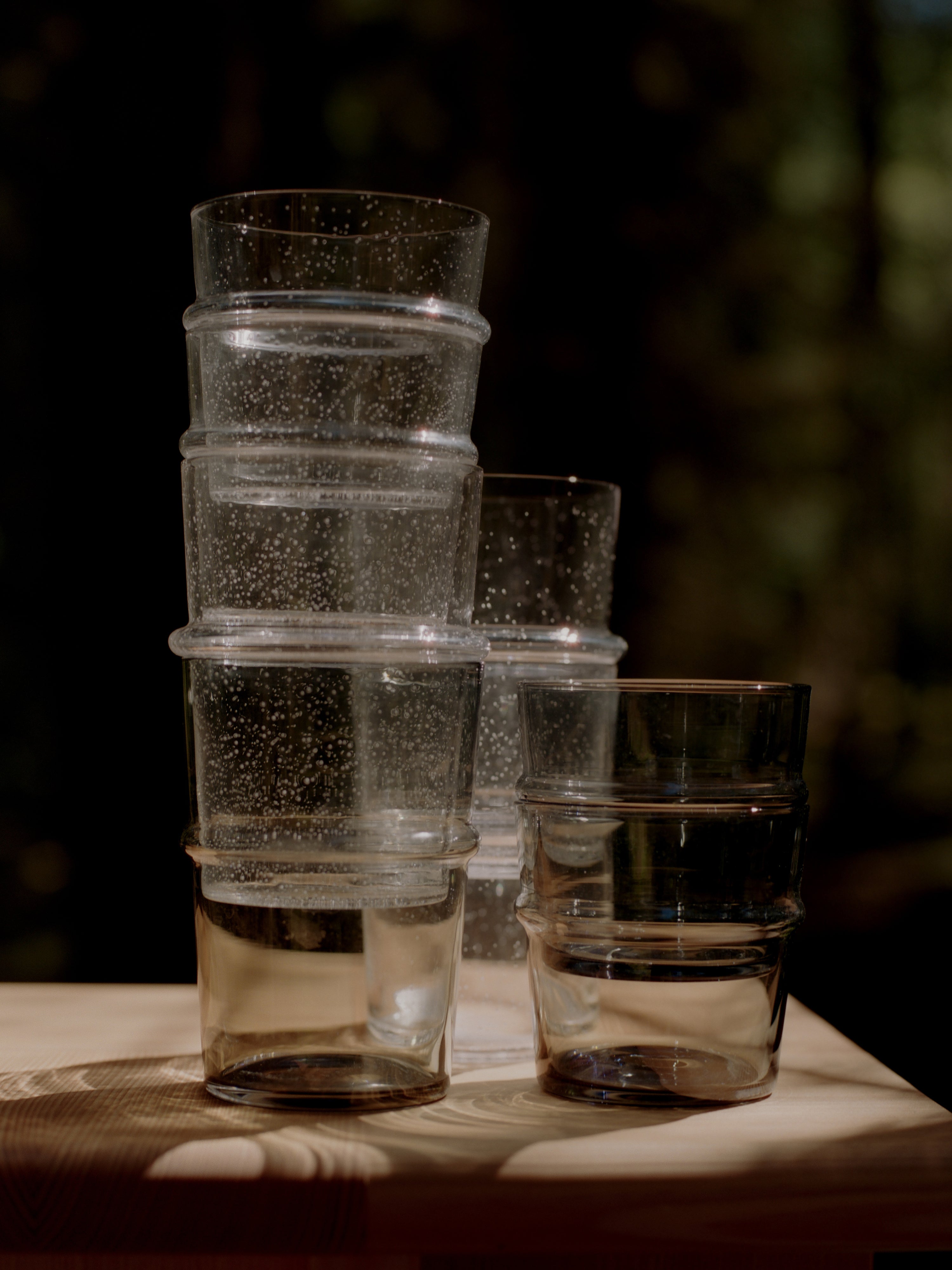 Set von BOYA Gläsern aus rauchigem Glas