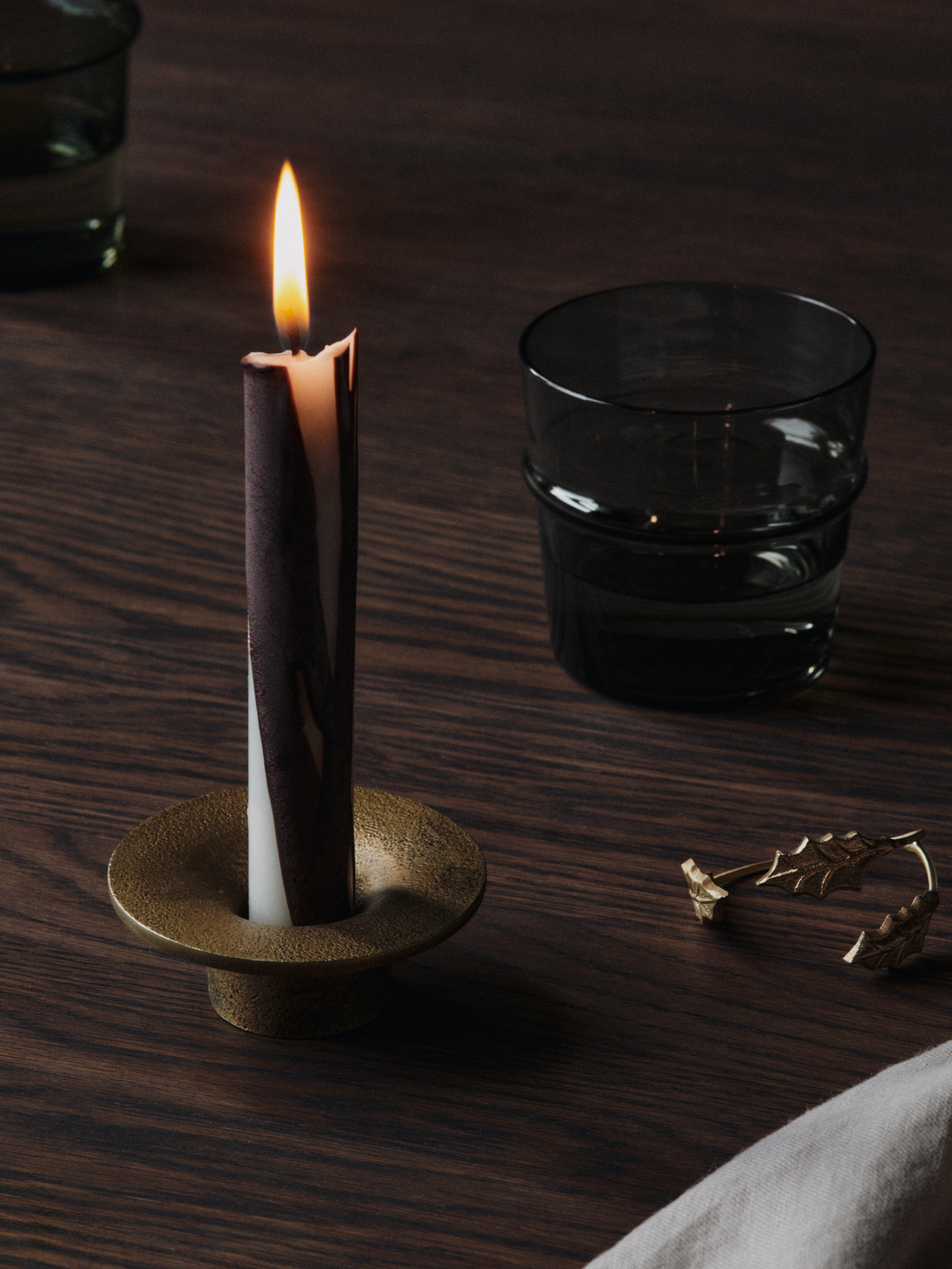 SOOTHE Candle Holder with a Brass Finish