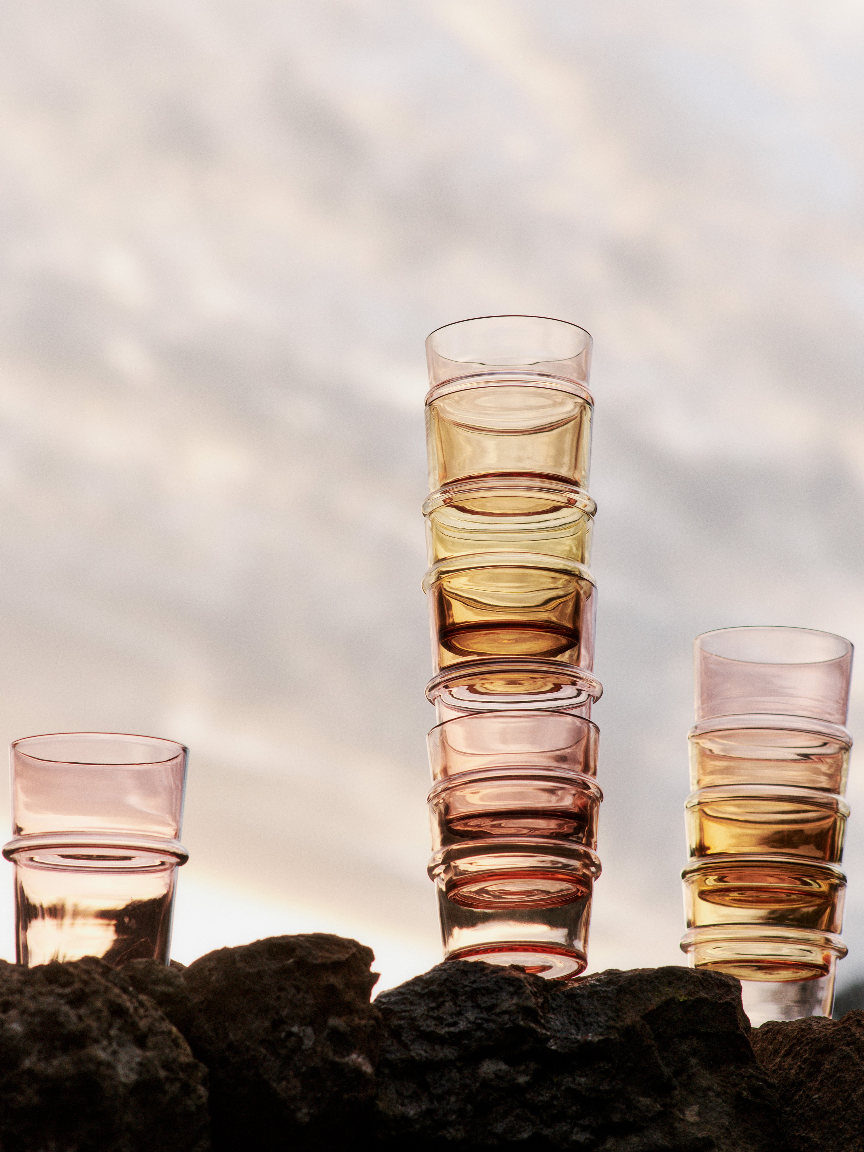 BOYA Glasses Set Pink Glass