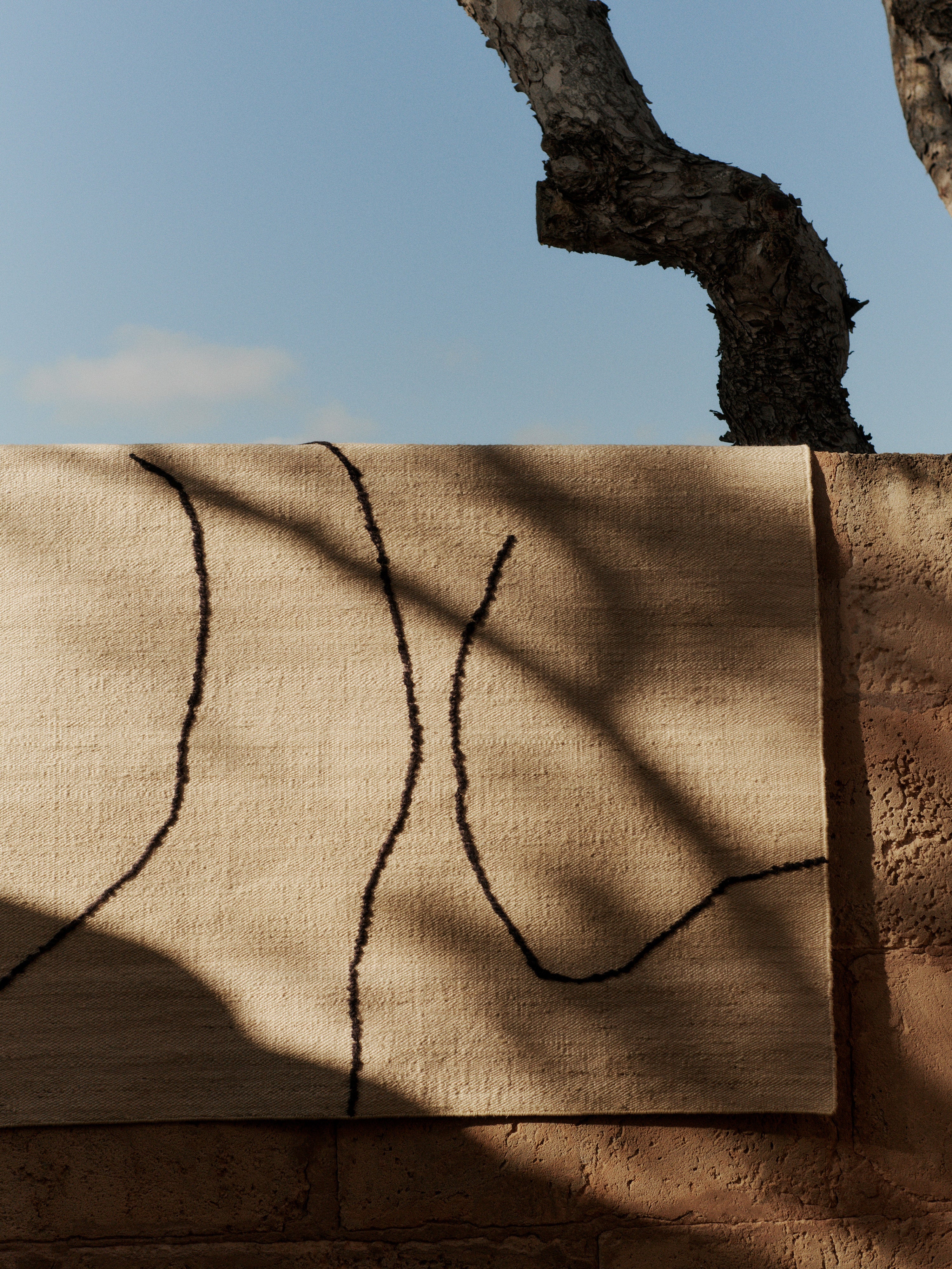 GESSO rug broken white with dark fig