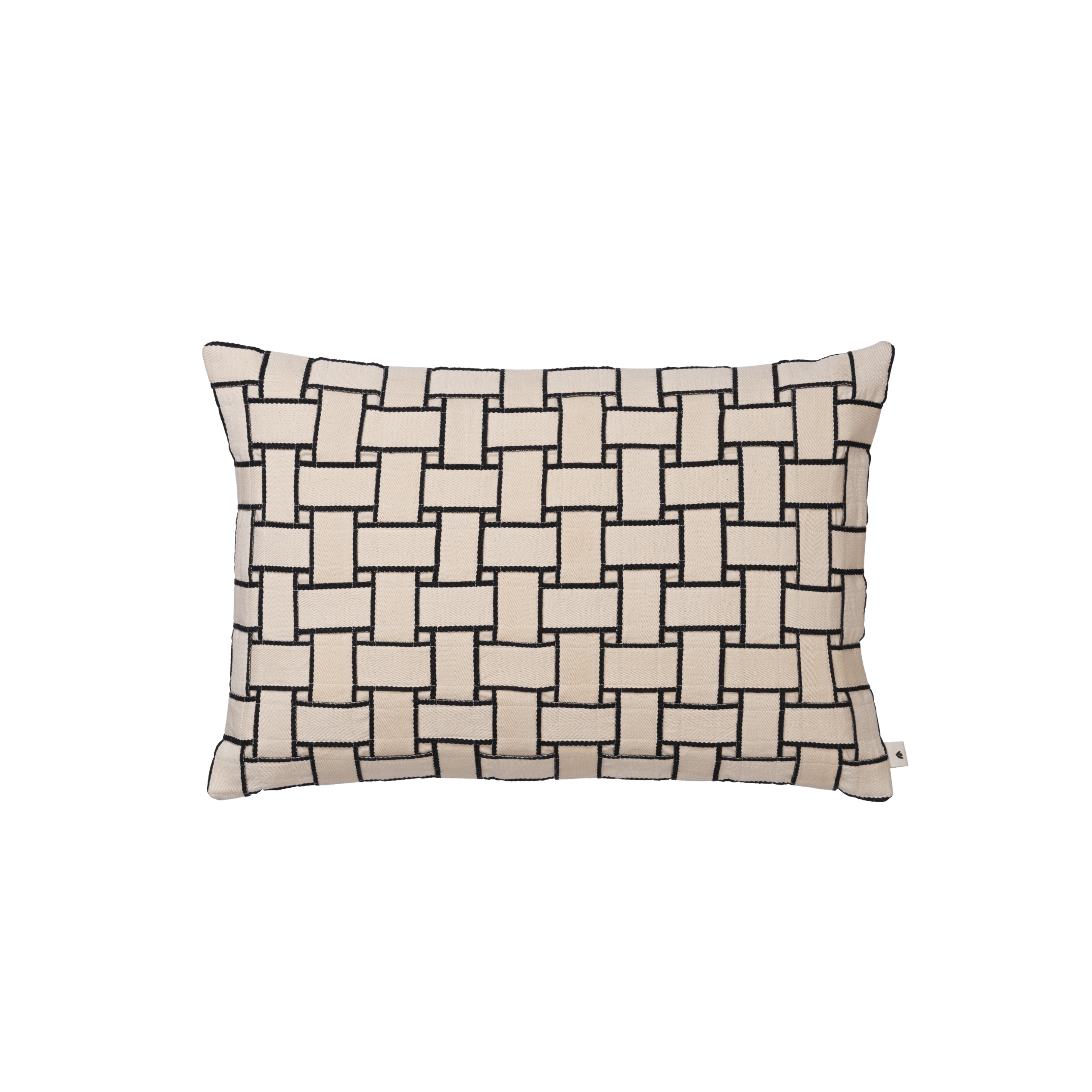 LATTICE Cushion Cover Beige with Black Pattern