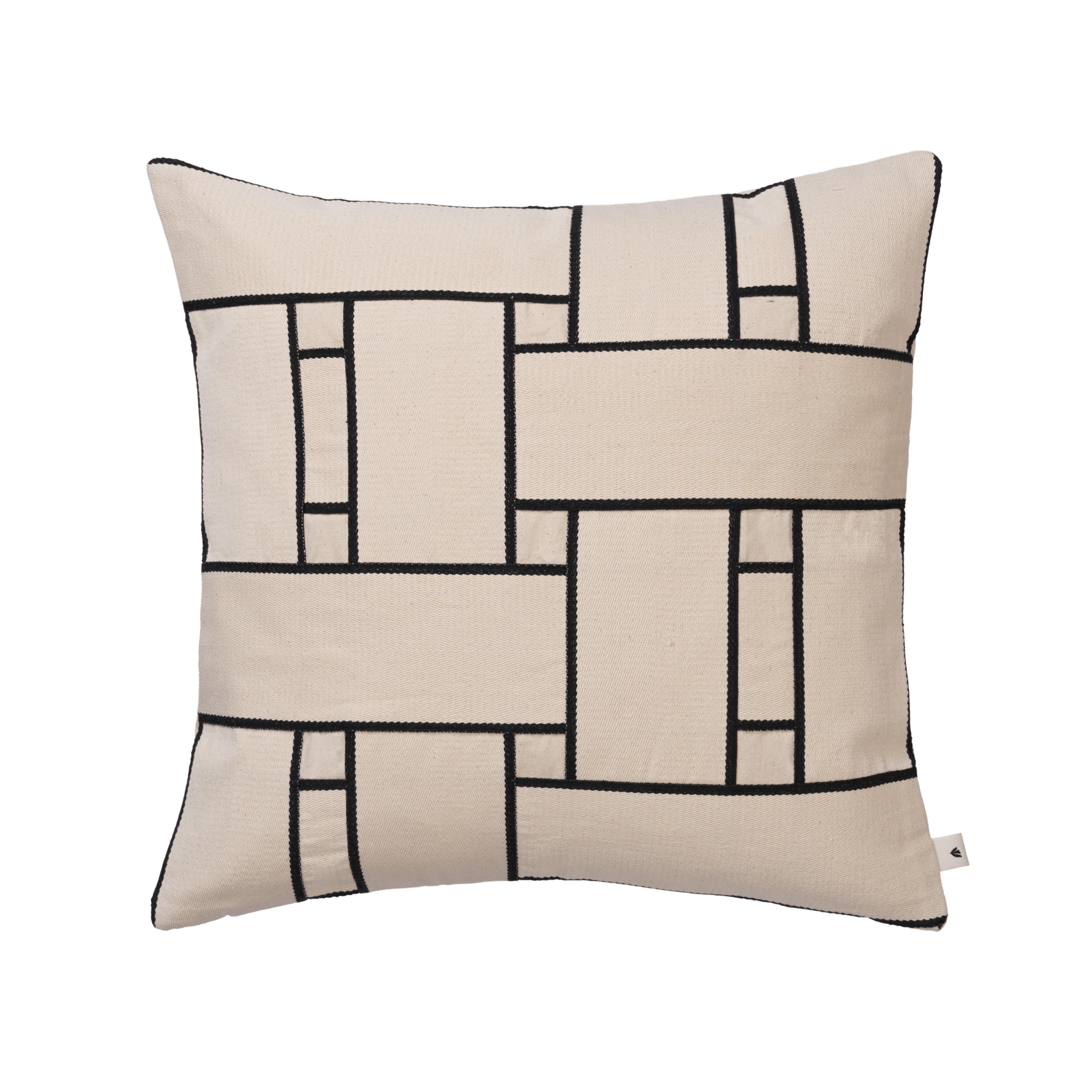 LATTICE Cushion Cover Broken White with Black Pattern