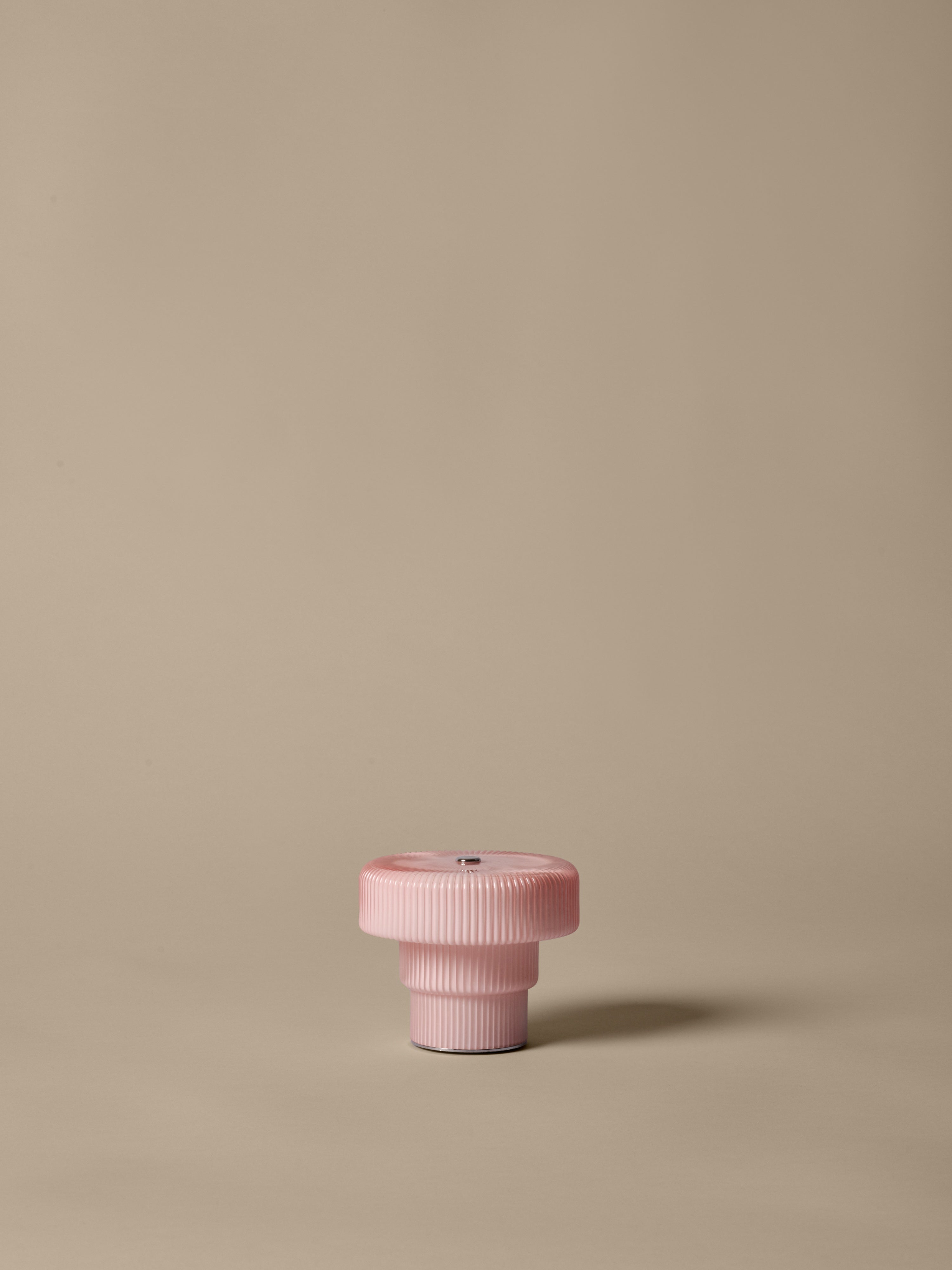 Tragbare Lampe RIPPLE rosa Glas