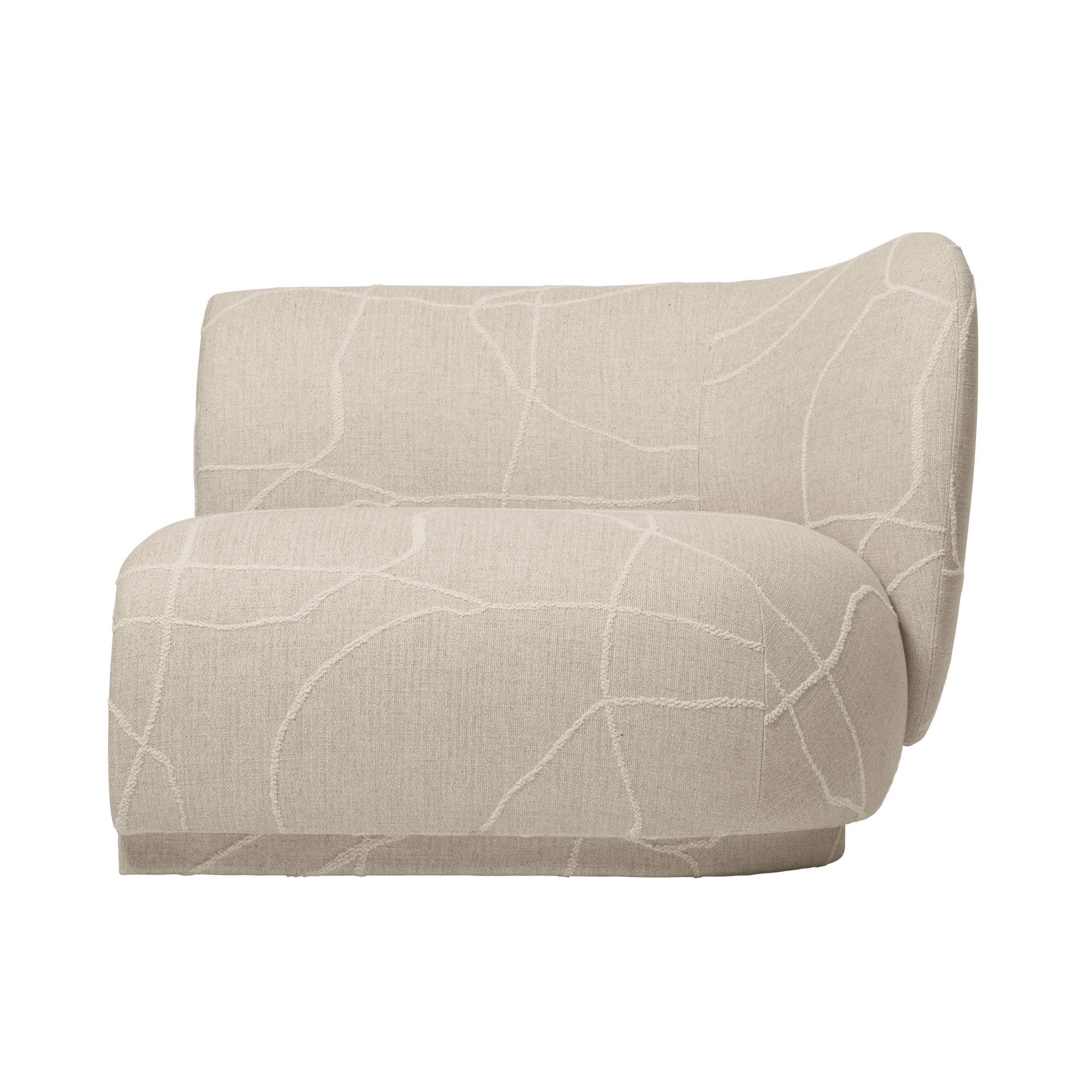 Modulares Sofa RICO Can Lis - Endelement rechts sandfarben mit Weiß