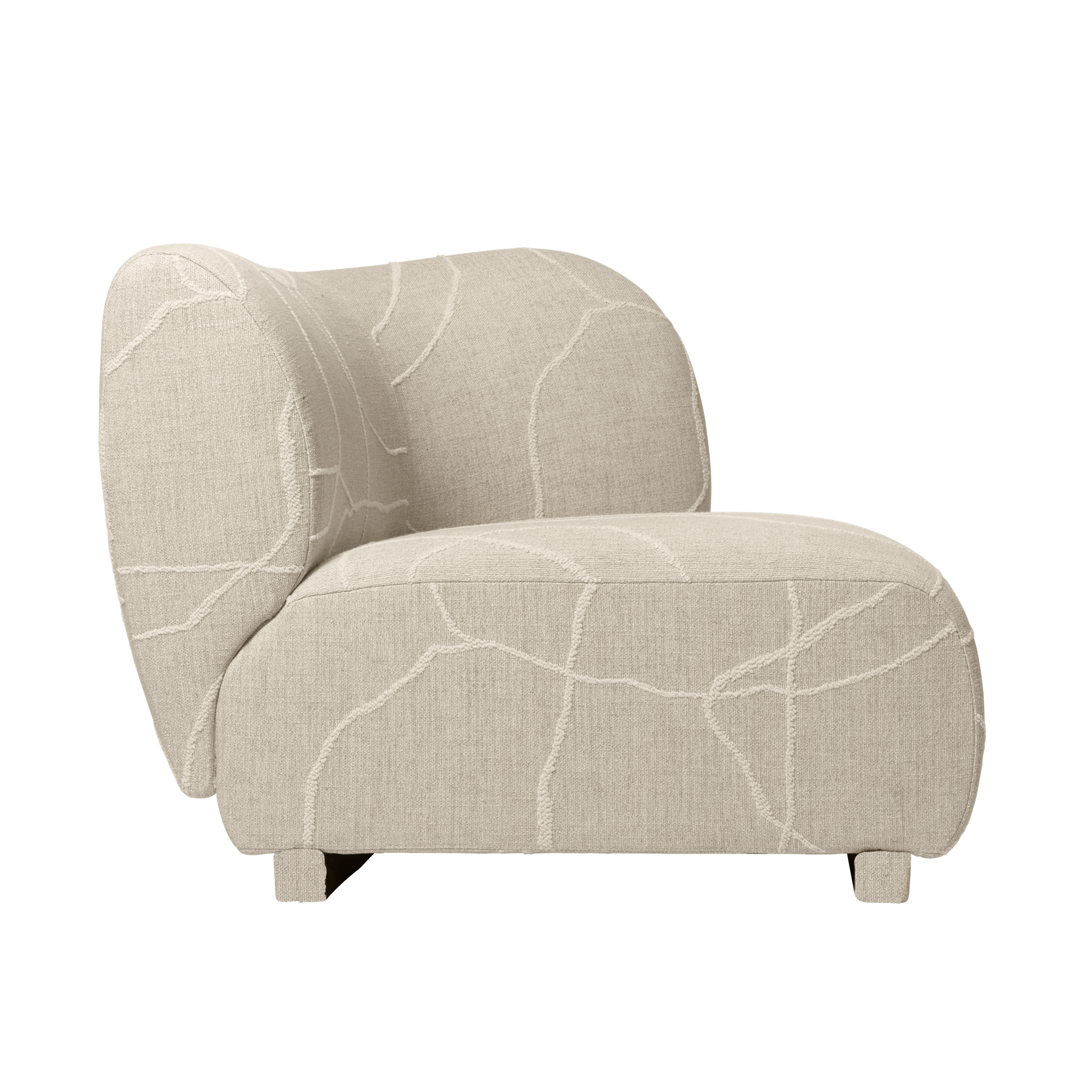 RICO Can Lis Modular Sofa - Left-End Element in Sand with White