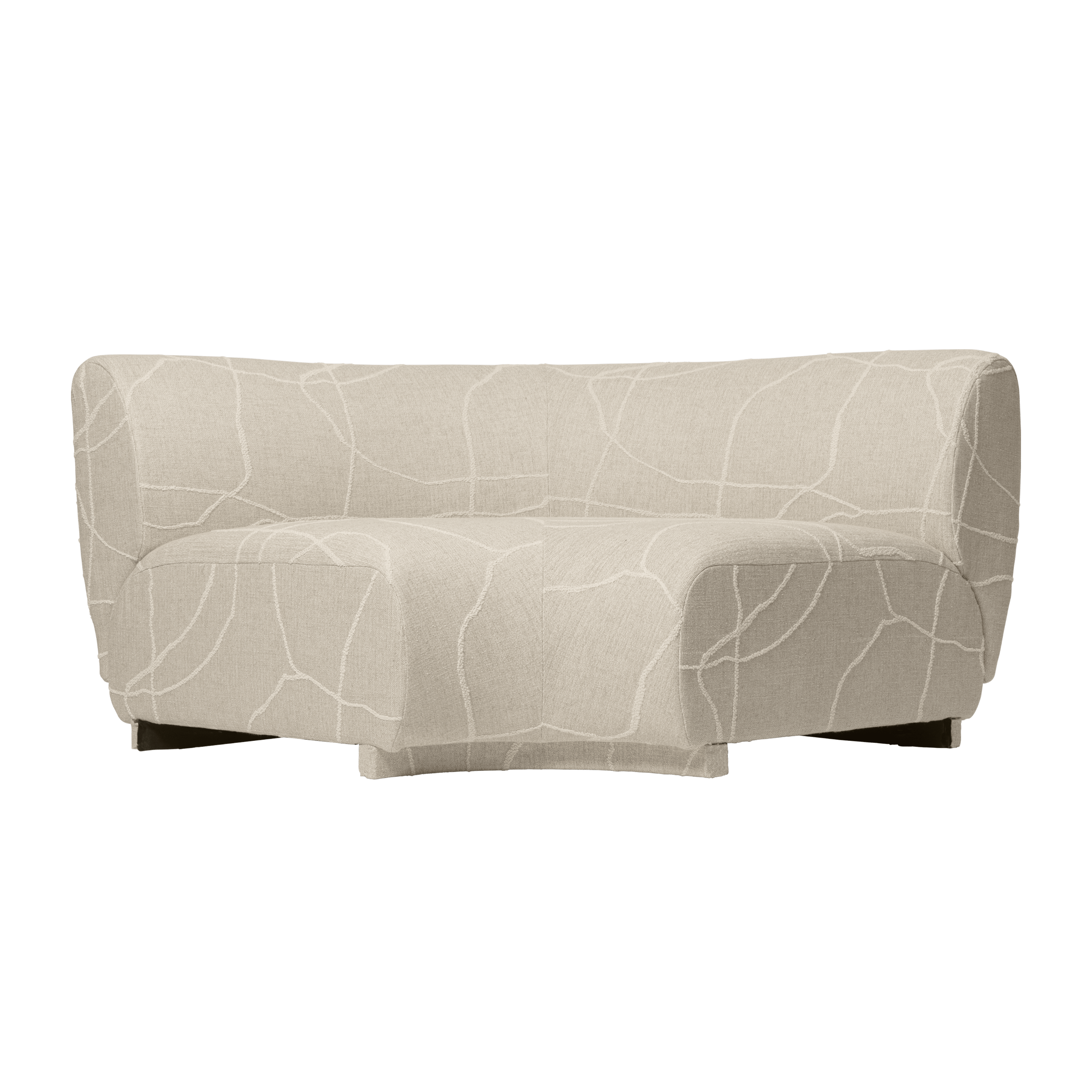 Modulares Sofa RICO Can Lis - abgerundetes Sand-Eckelement mit Weiß