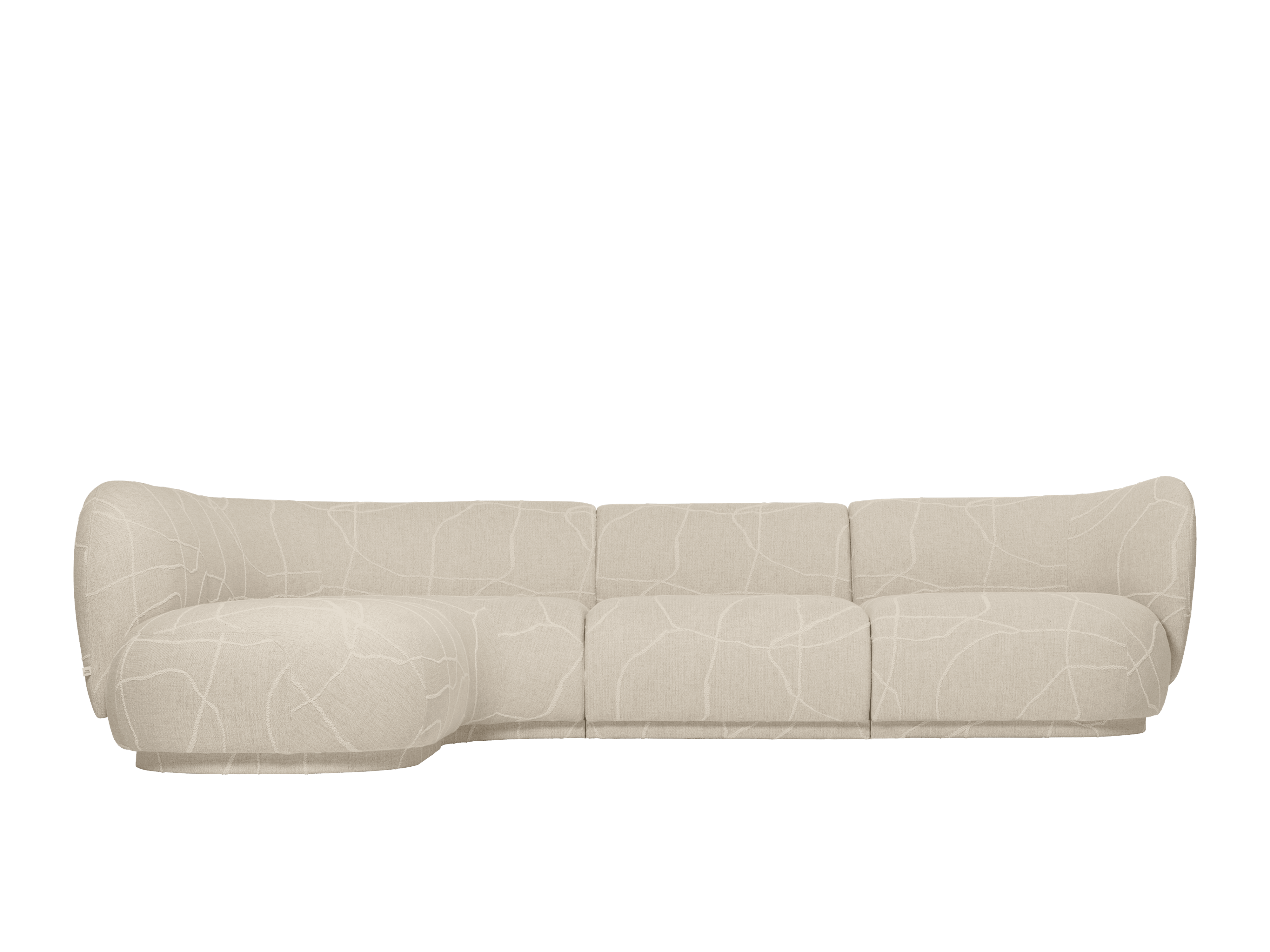 Modulares Sofa RICO Can Lis - abgerundetes Sand-Eckelement mit Weiß
