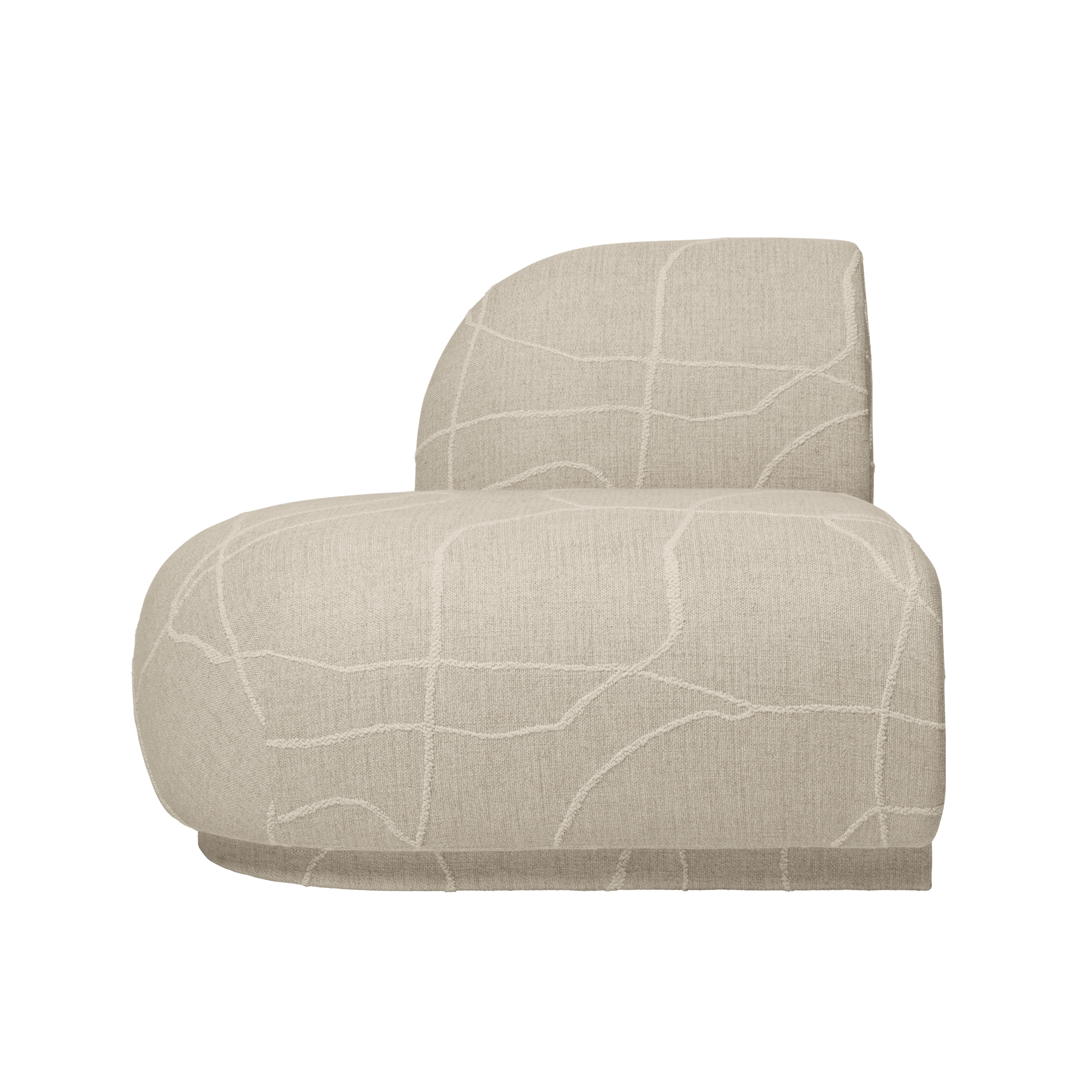 Modulares Sofa RICO Can Lis - offenes Endelement links sandfarben mit Weiß