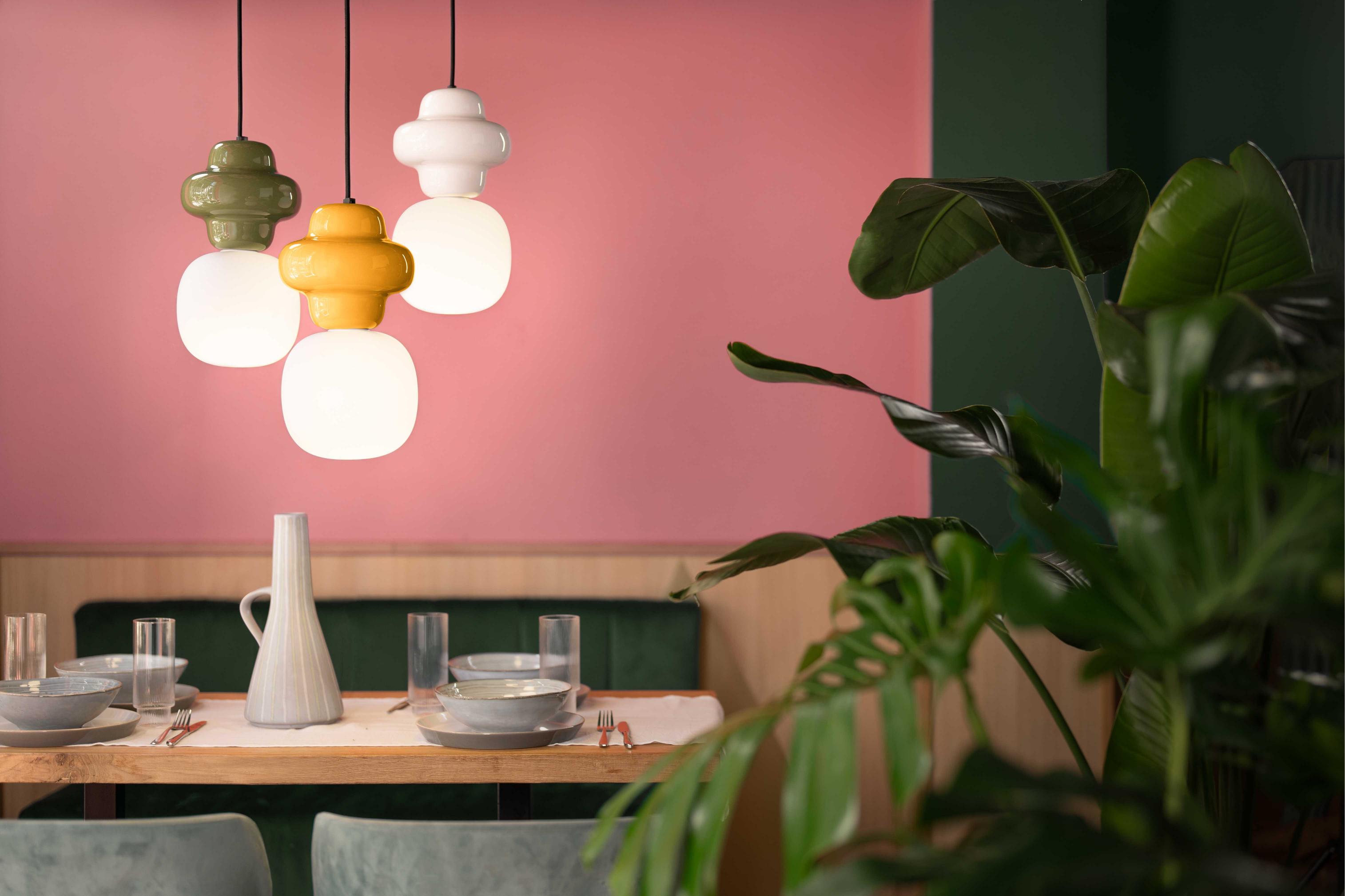 COPACABANA Hängelampe aus cremefarbener Keramik