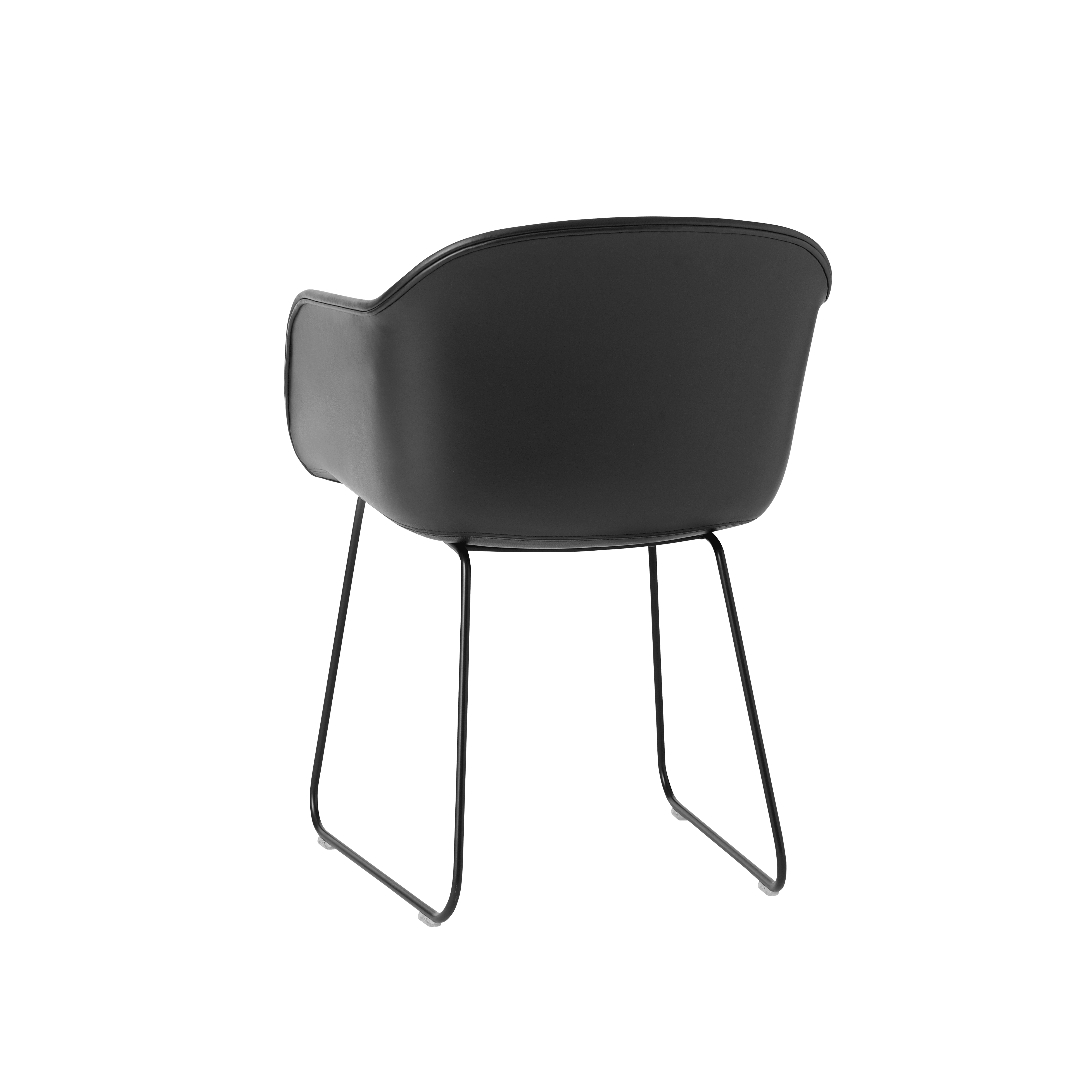 FIBER Armchair in Black with Skid Base