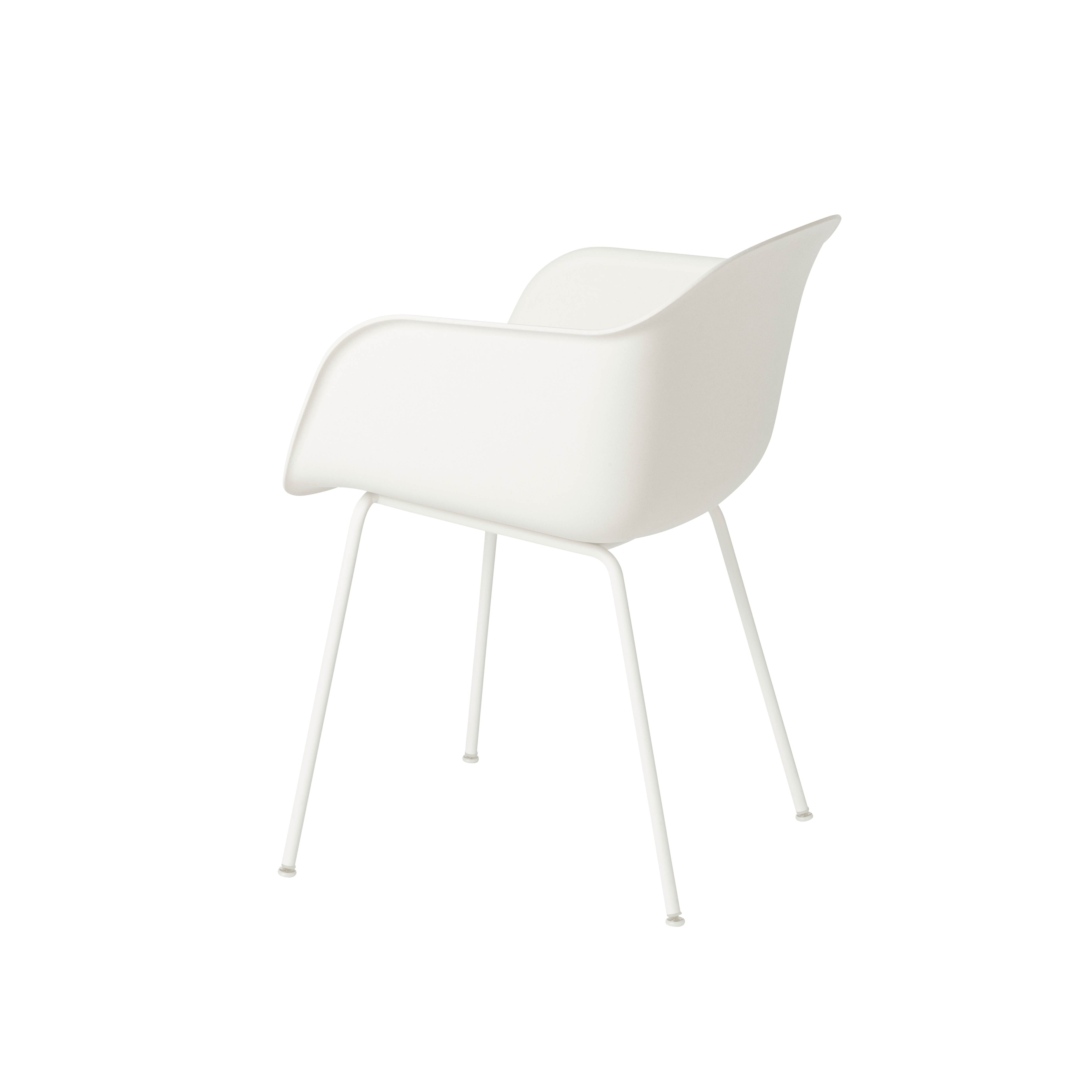 FIBER Armchair in White with Steel Base