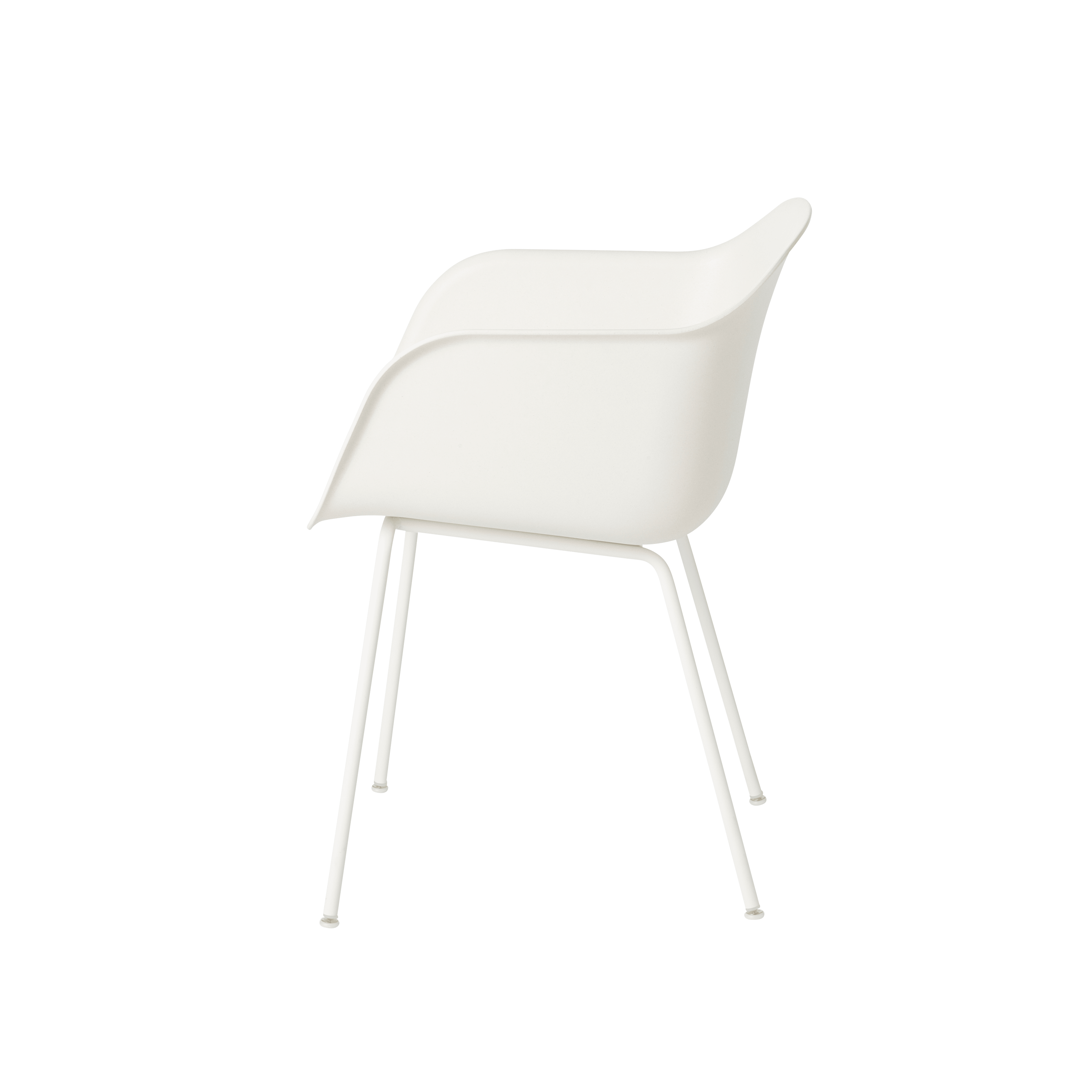 FIBER Armchair in White with Steel Base