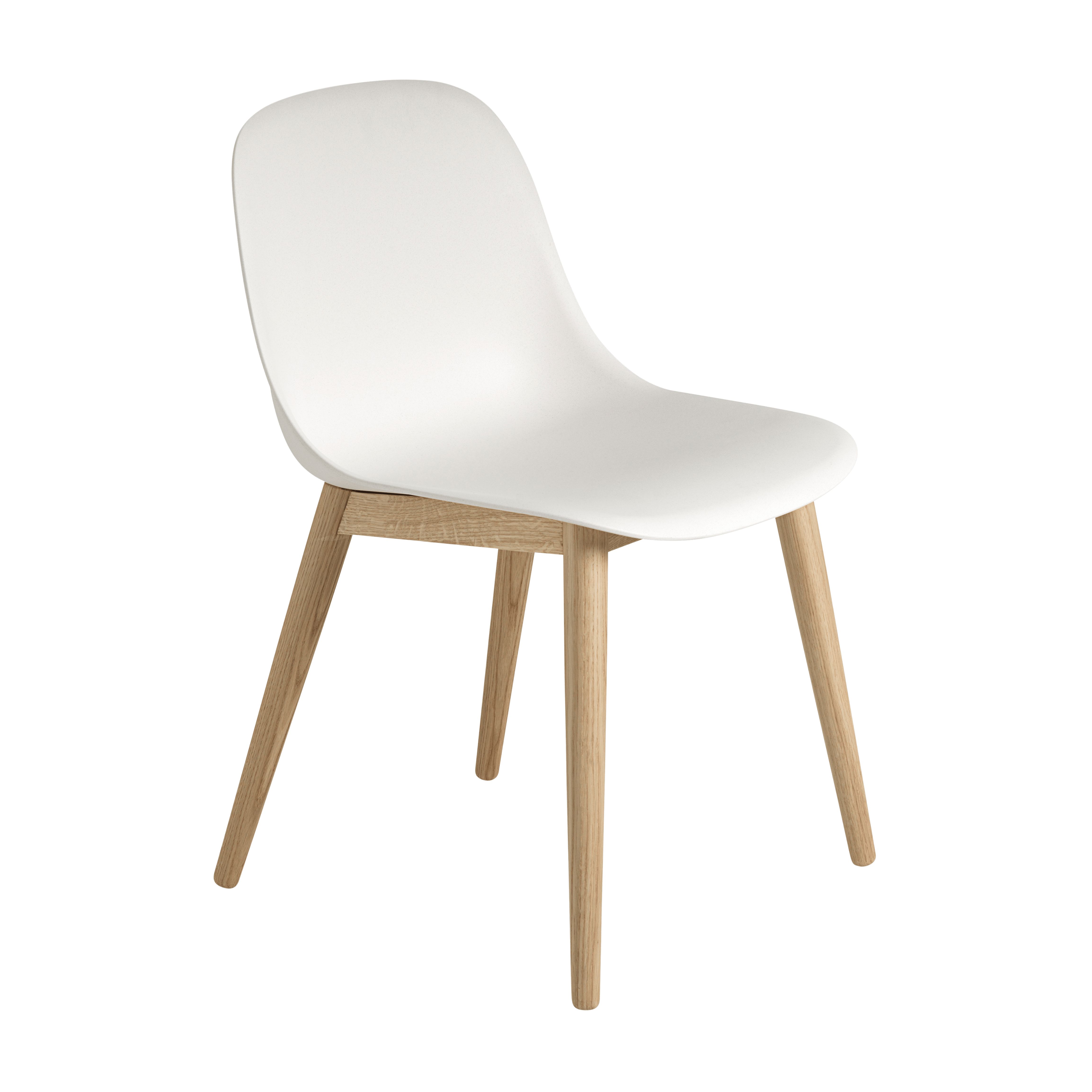 Stuhl FIBER weiß mit Holzgestell
