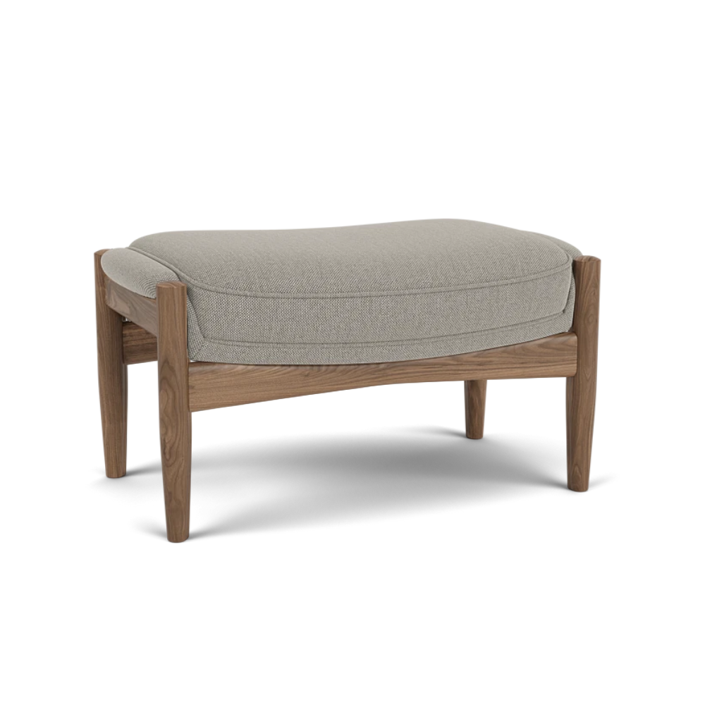 THE SEAL gray footrest with walnut base