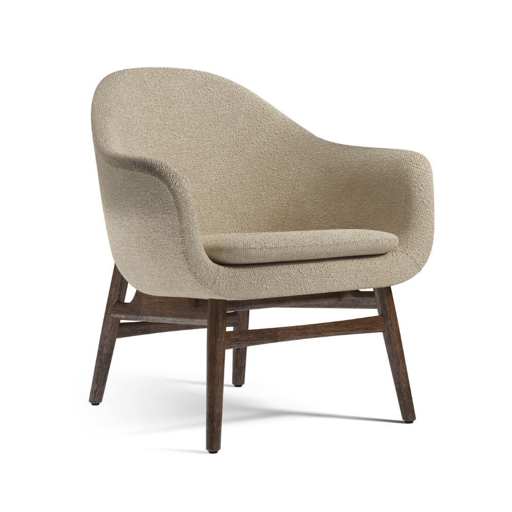 Sessel HARBOUR beige mit dunklem Eichenfuß