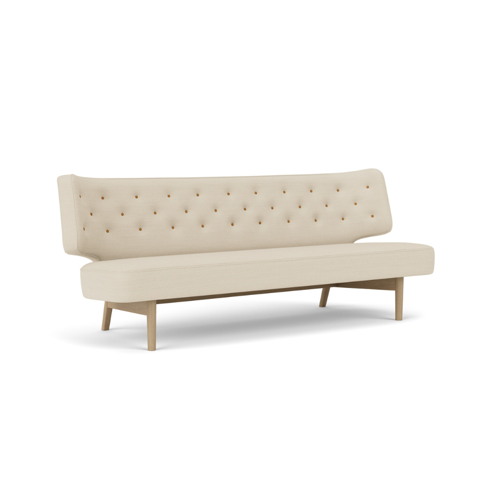 Sofa 2-sitzig RADIOHUS beige mit Eichenbasis