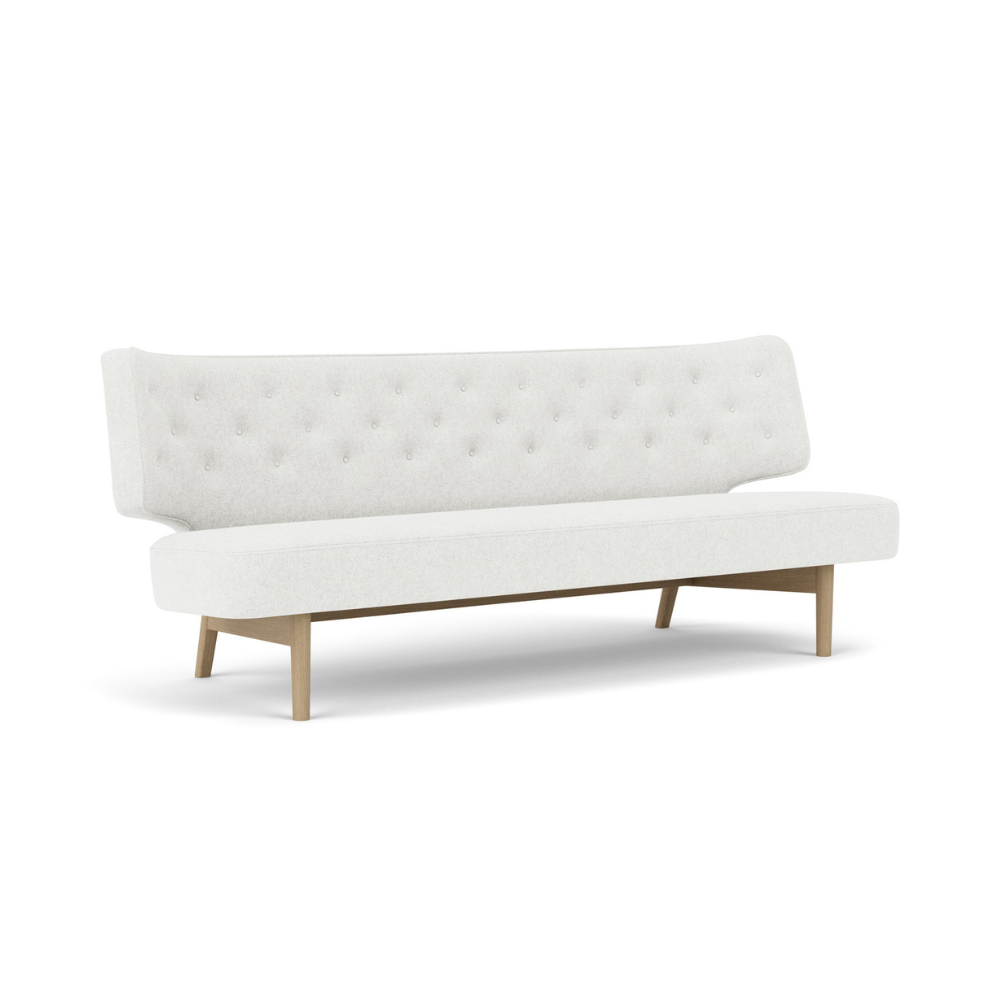 2-seater Sofa RADIOHUS light gray with oak base