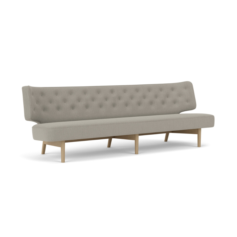 Sofa 3-Sitzer RADIOHUS grau mit Eichenbasis