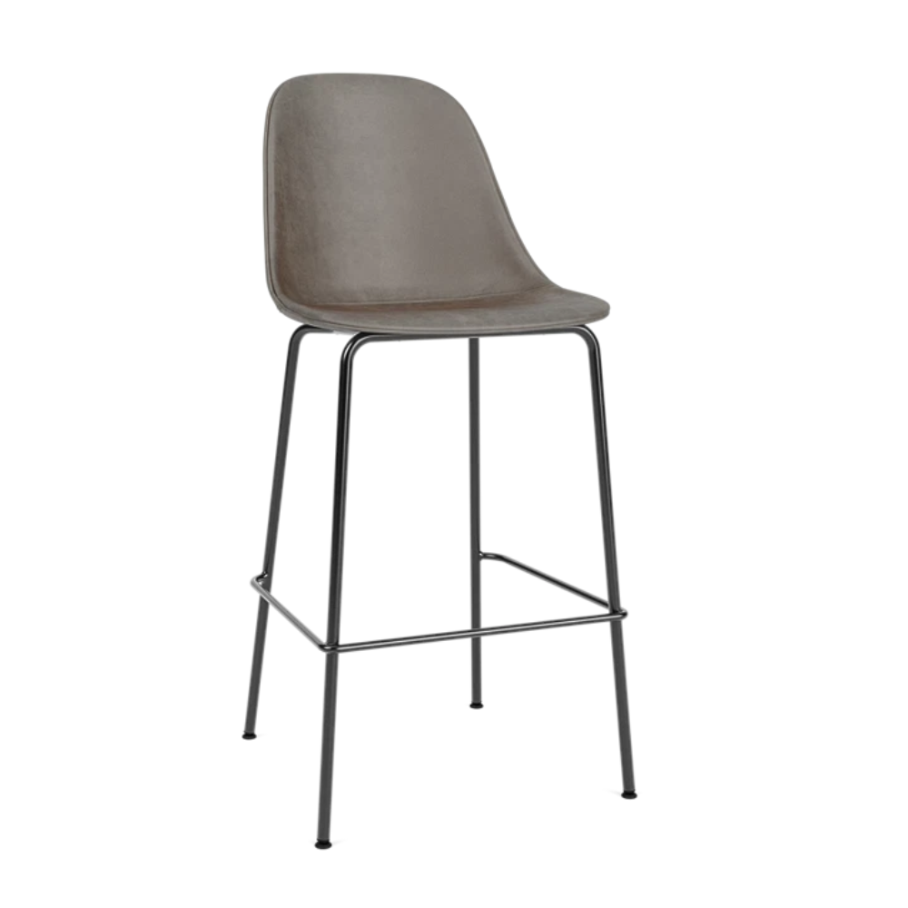 Hocker HARBOUR graues Leder